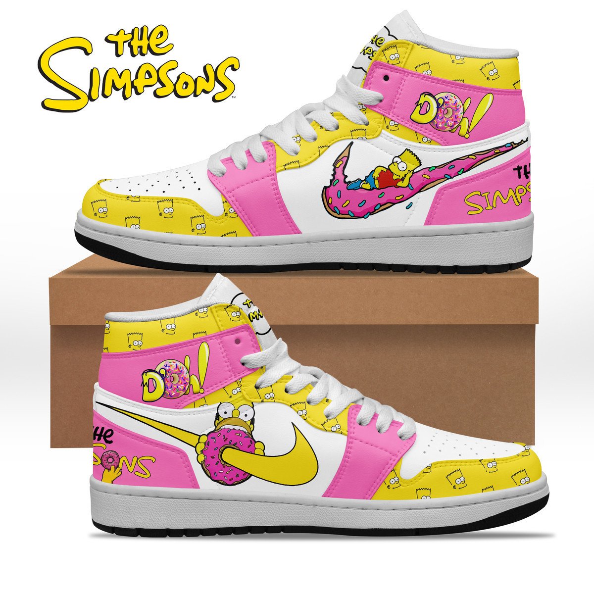 Ideafootwear The Simpsons AJ1 High Sneakers Shoes For Men And Women 3