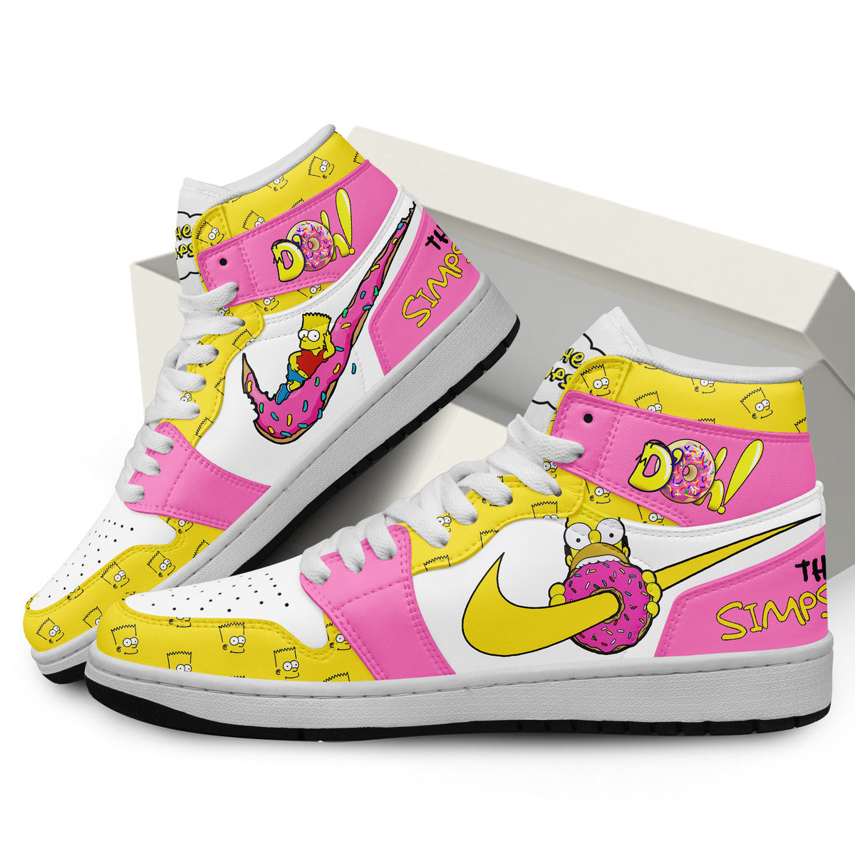 Ideafootwear The Simpsons AJ1 High Sneakers Shoes For Men And Women 3