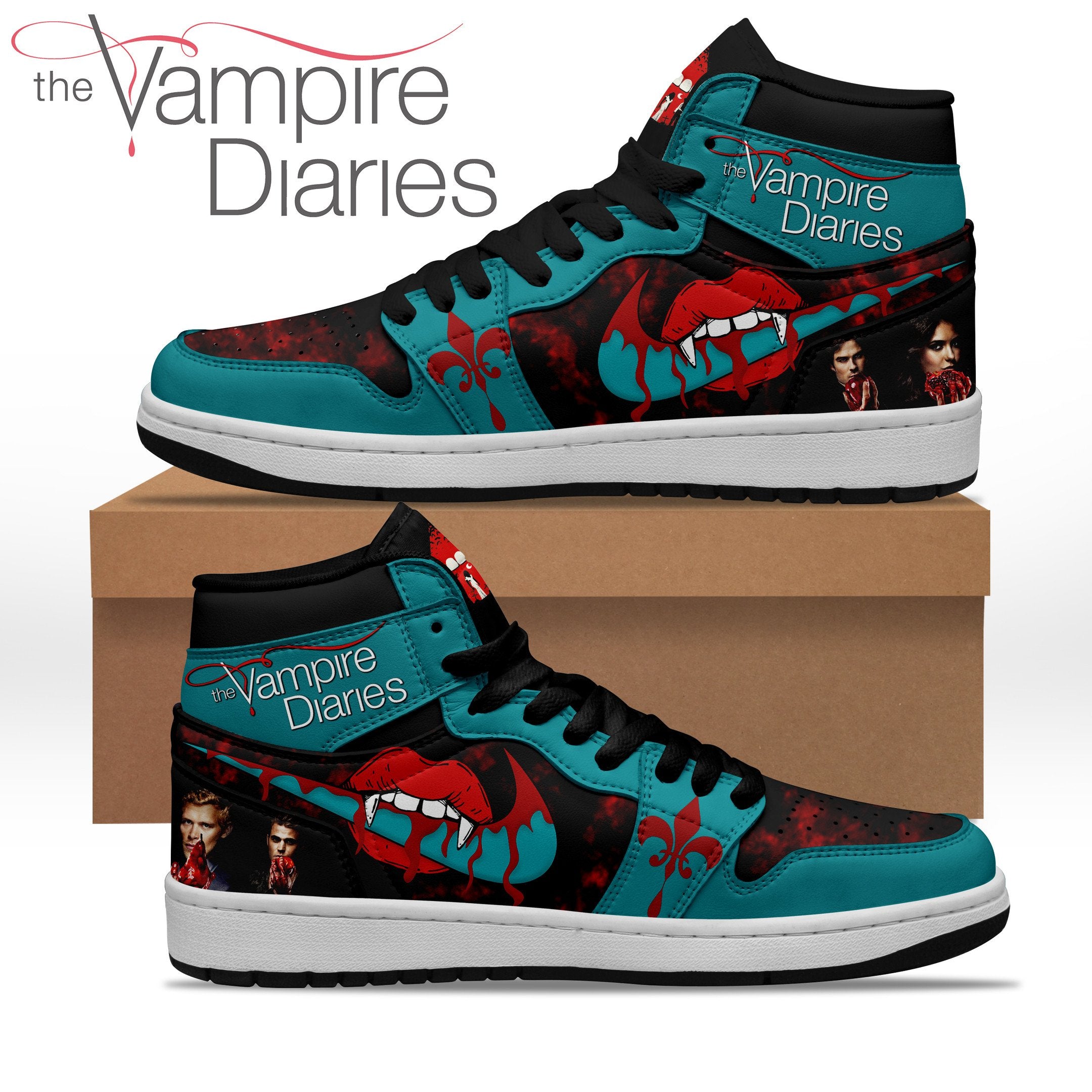 Ideafootwear The Vampire Diaries AJ1 High Sneakers Shoes For Men And Women 2