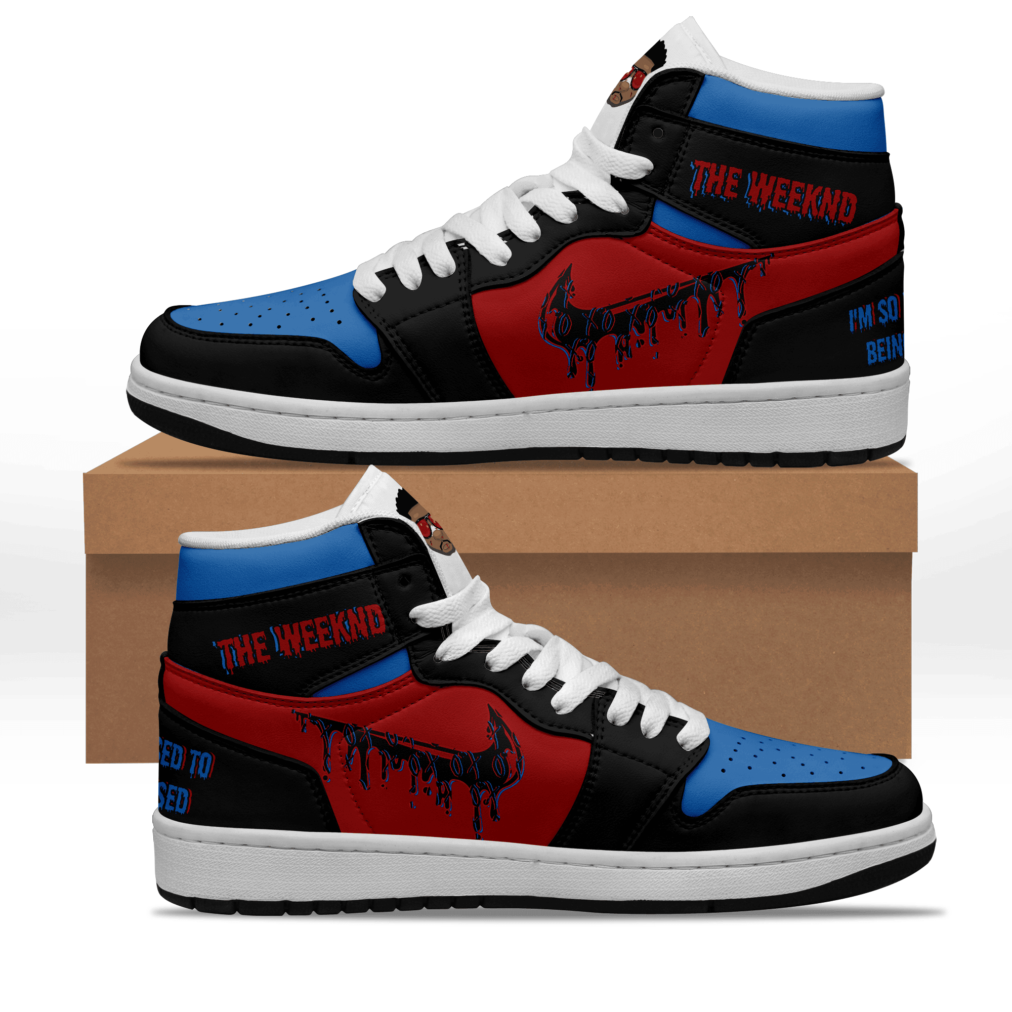 Ideafootwear The Weeknd AJ1 High Sneakers Shoes For Men And Women 2