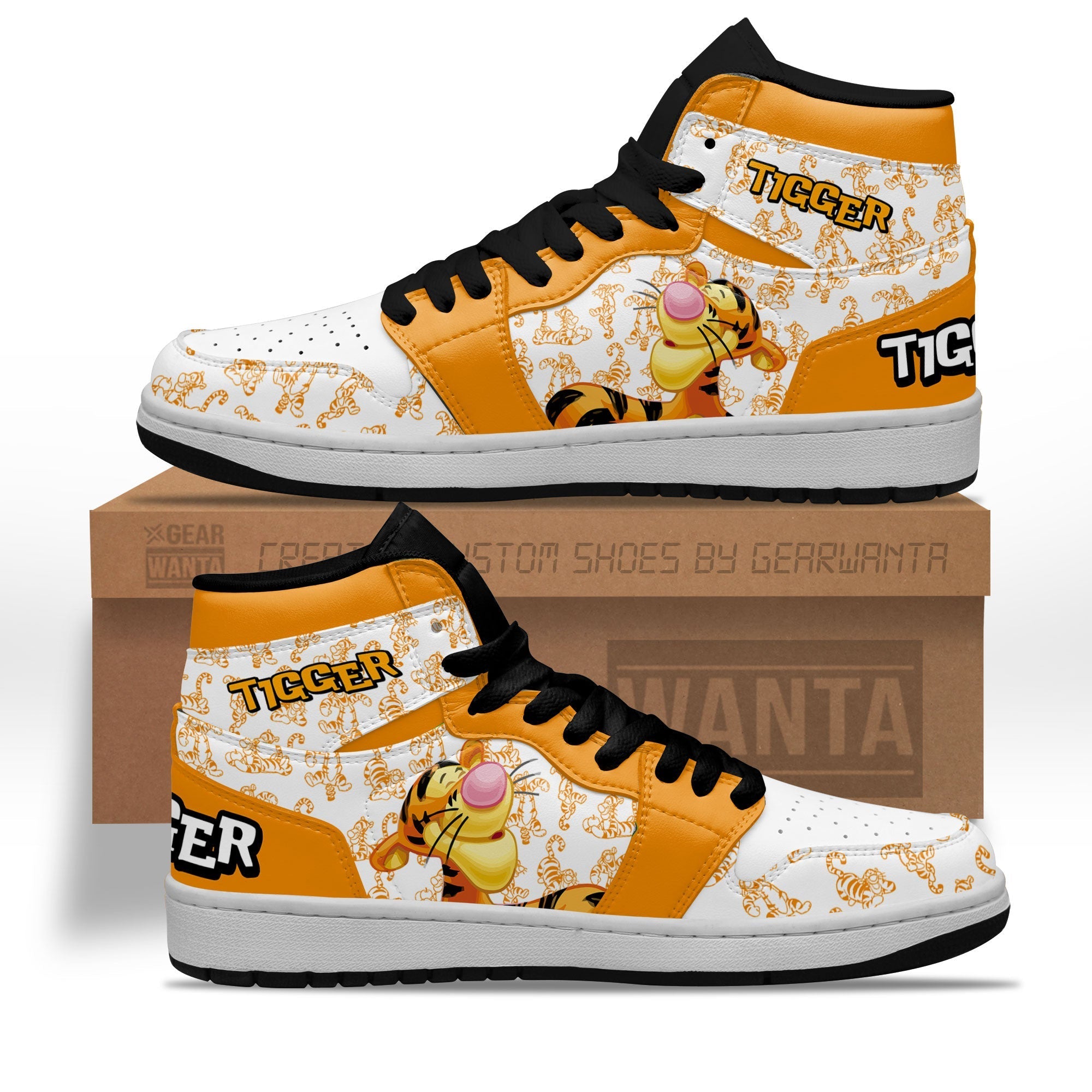 Ideafootwear Tigger AJ1 High Sneakers Shoes For Men And Women 1