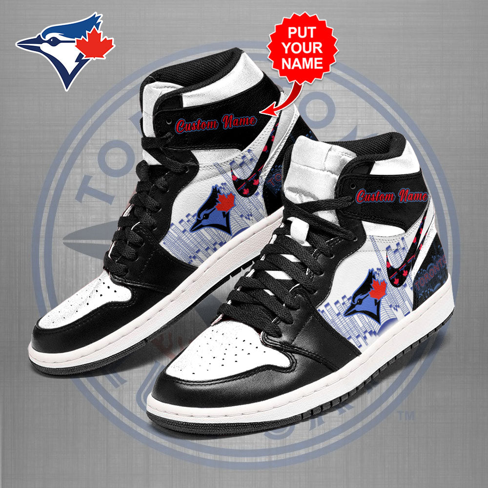 Ideafootwear Toronto Blue Jays AJ1 High Sneakers Shoes For Men And Women 3