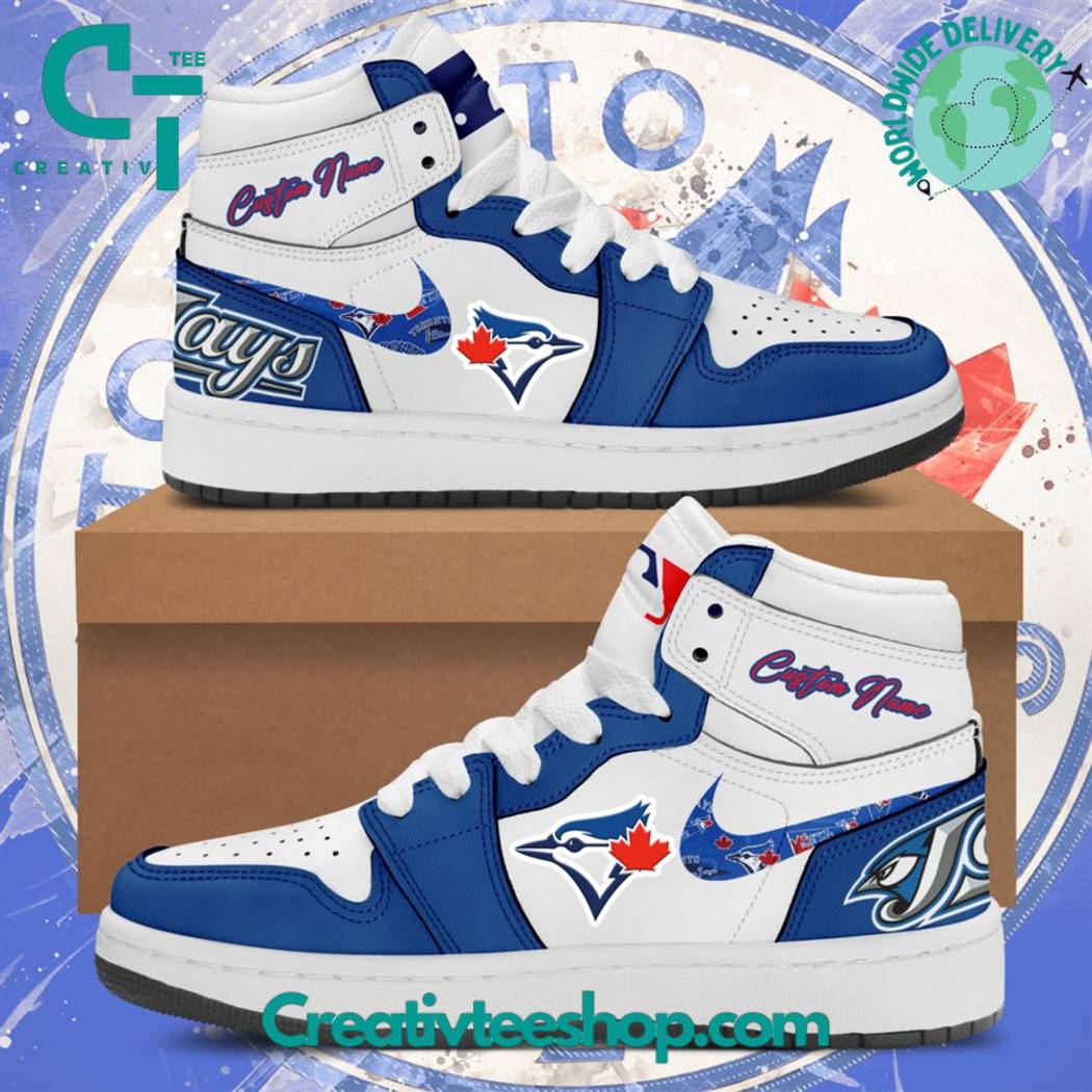 Ideafootwear Toronto Blue Jays AJ1 High Sneakers Shoes For Men And Women 7