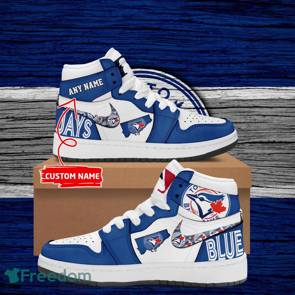 Ideafootwear Toronto Blue Jays AJ1 High Sneakers Shoes For Men And Women 1