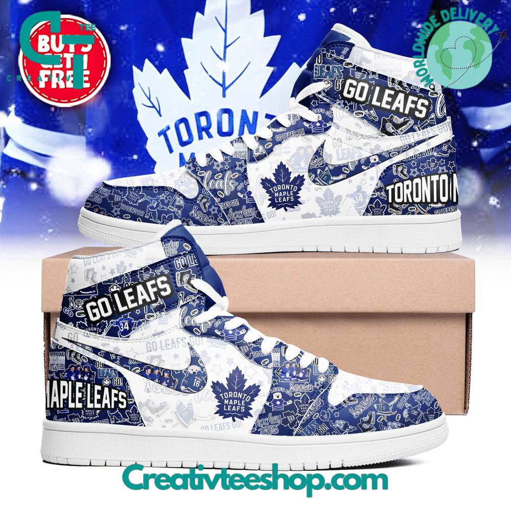 Ideafootwear Toronto Maple Leafs AJ1 High Sneakers Shoes For Men And Women 8