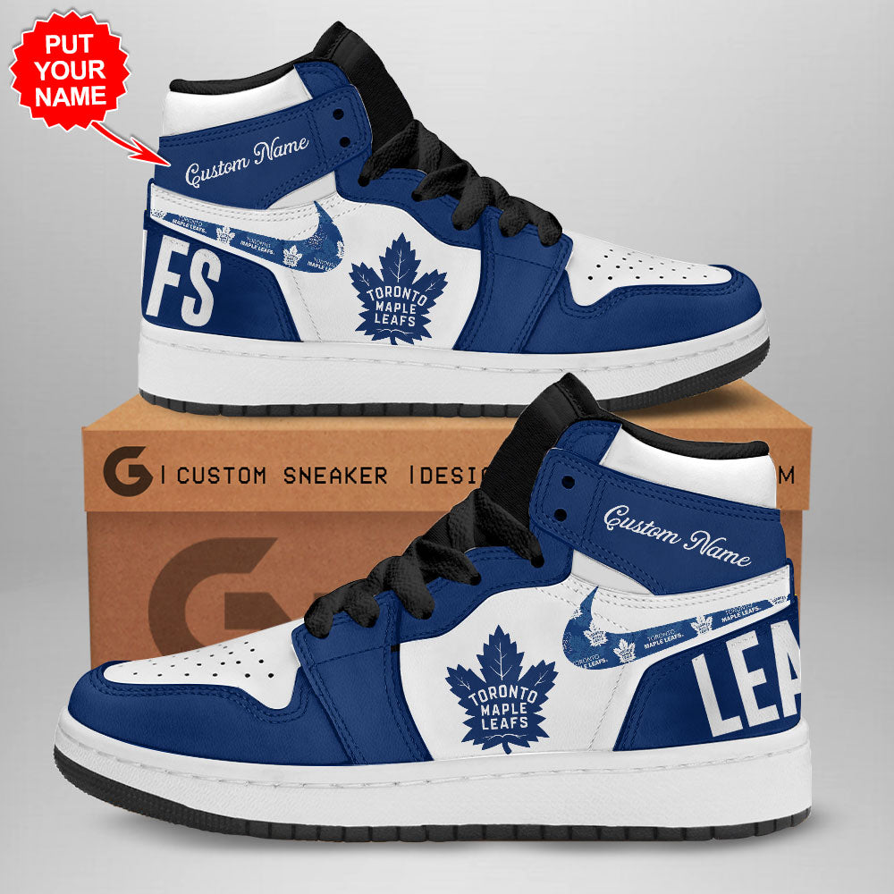 Ideafootwear Toronto Maple Leafs AJ1 High Sneakers Shoes For Men And Women 1