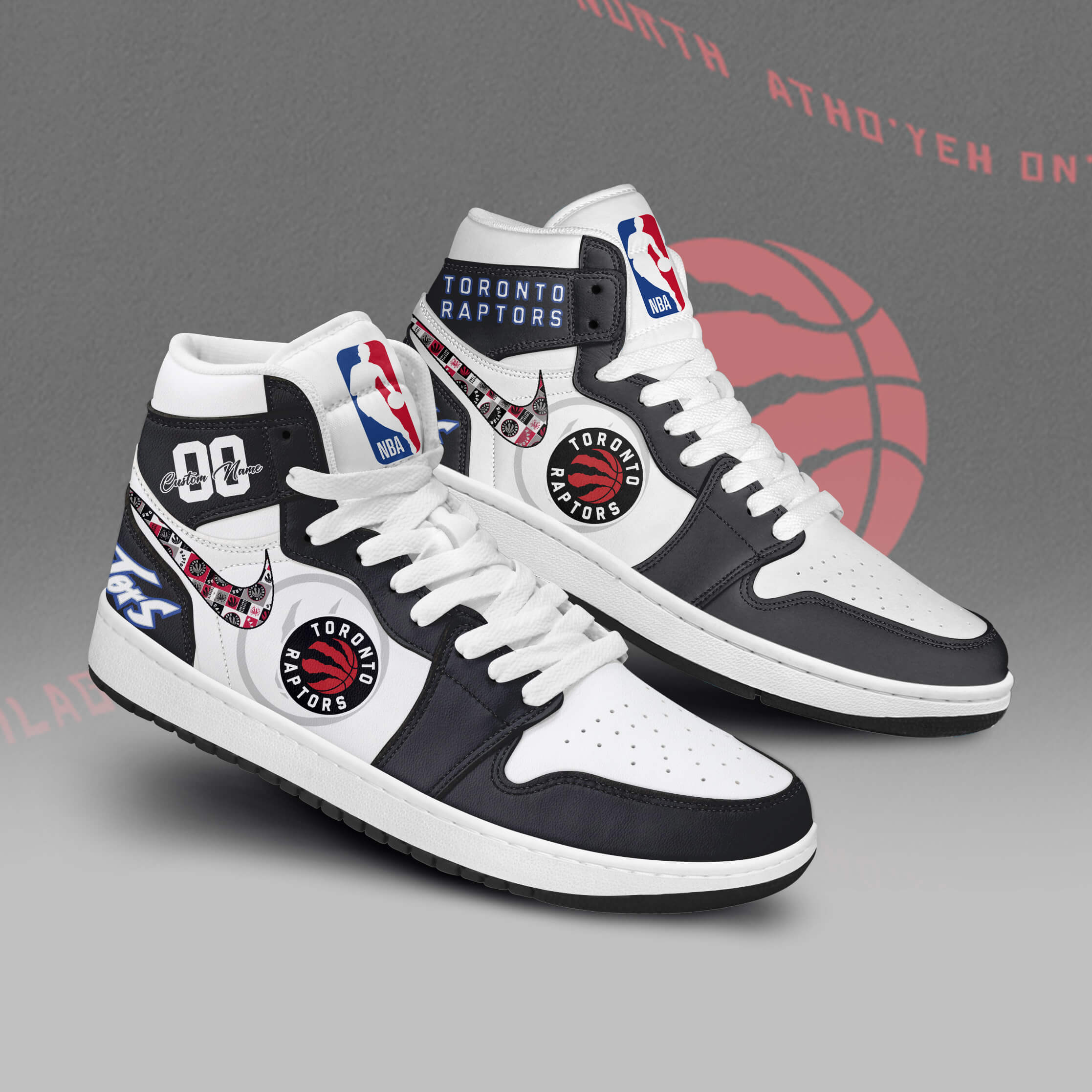 Ideafootwear Toronto Raptors AJ1 High Sneakers Shoes For Men And Women 1