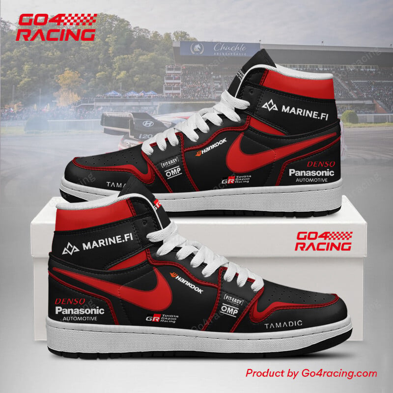 Ideafootwear Toyota Gazoo AJ1 High Sneakers Shoes For Men And Women 2