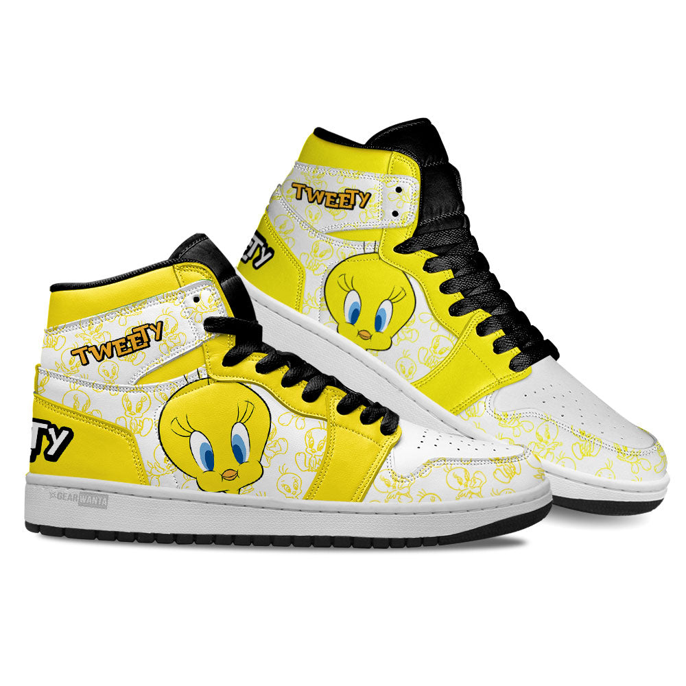 Ideafootwear Tweety AJ1 High Sneakers Shoes For Men And Women 1
