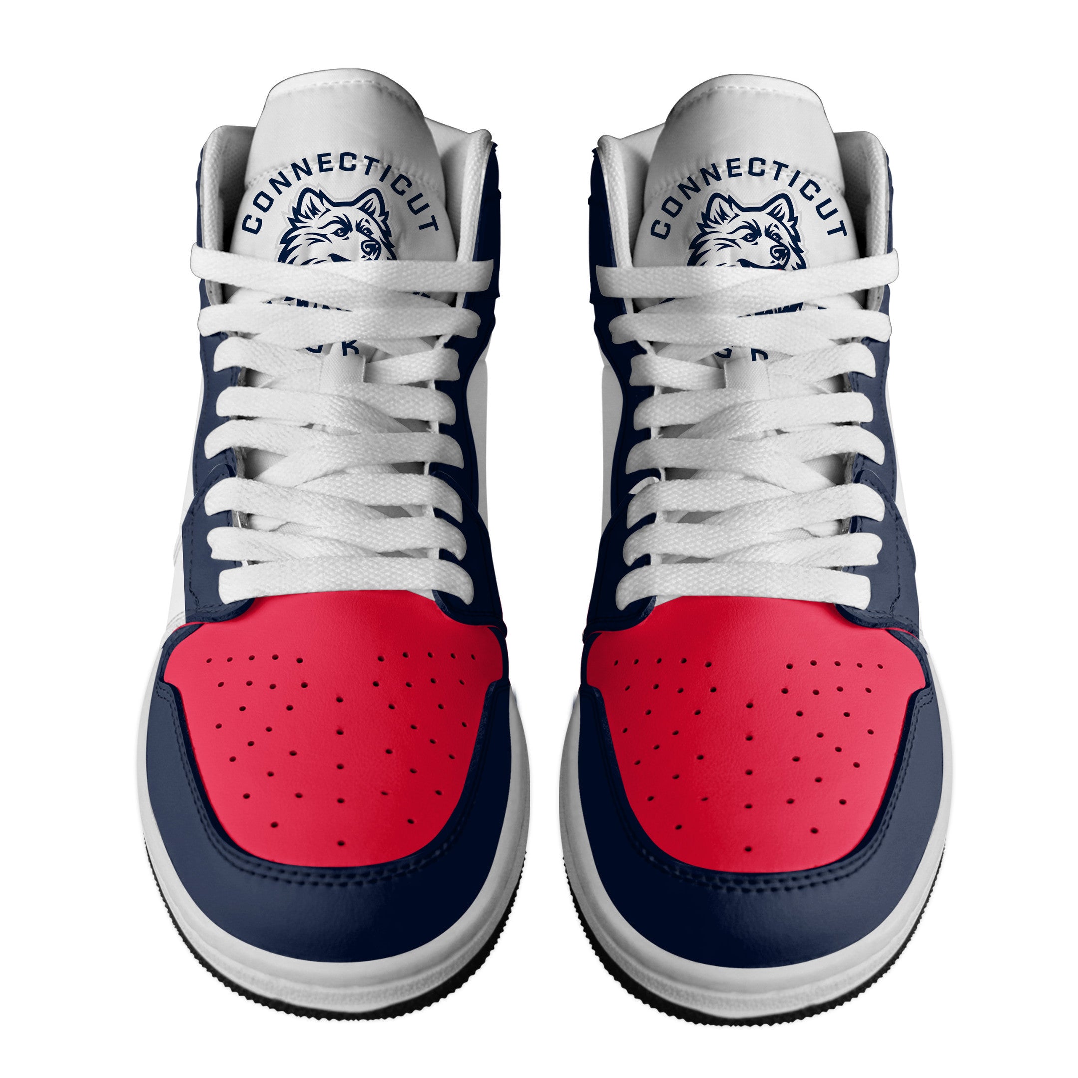 Ideafootwear UConn Huskies AJ1 High Sneakers Shoes For Men And Women 5