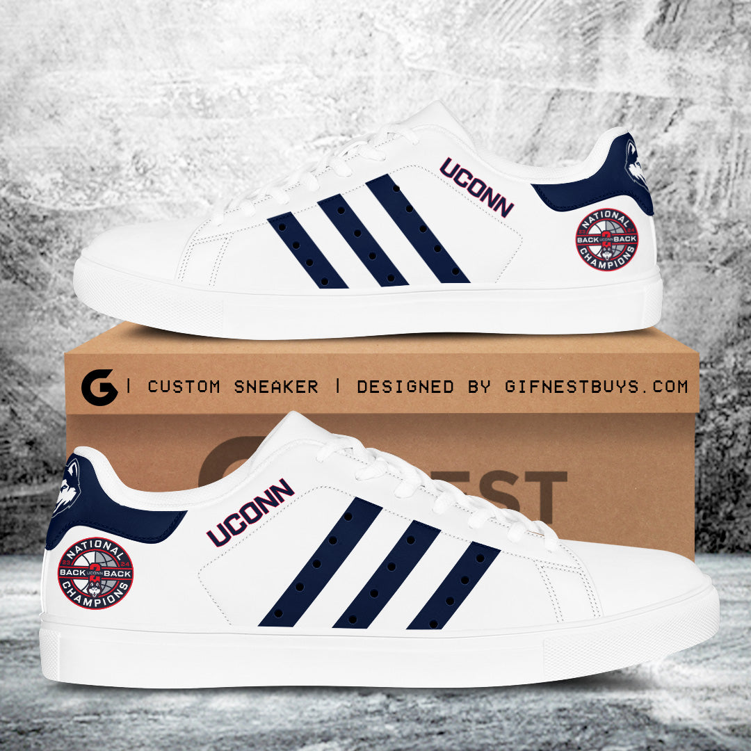 Ideafootwear UConn Huskies Skate Stan Shoes Sneakes For Men And Women 1