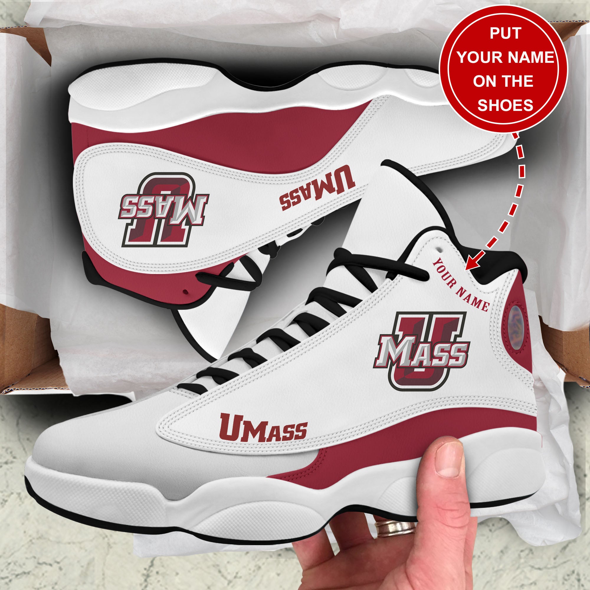 Ideafootwear UMass Minutemen AJ13 Sneakers Shoes For Men And Women 1