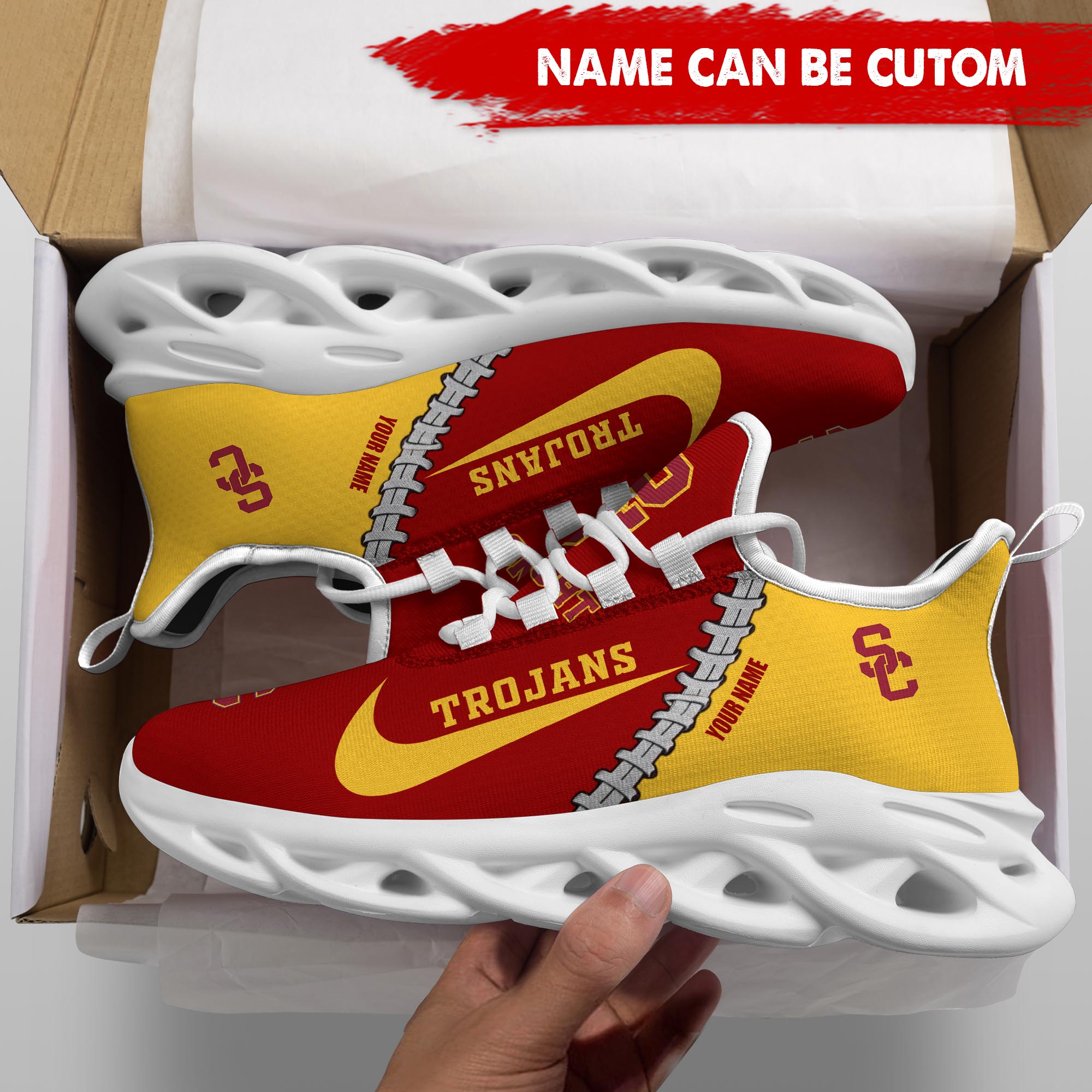 Ideafootwear USC Trojans Max Soul Shoes Sneakers For Men And Women 2