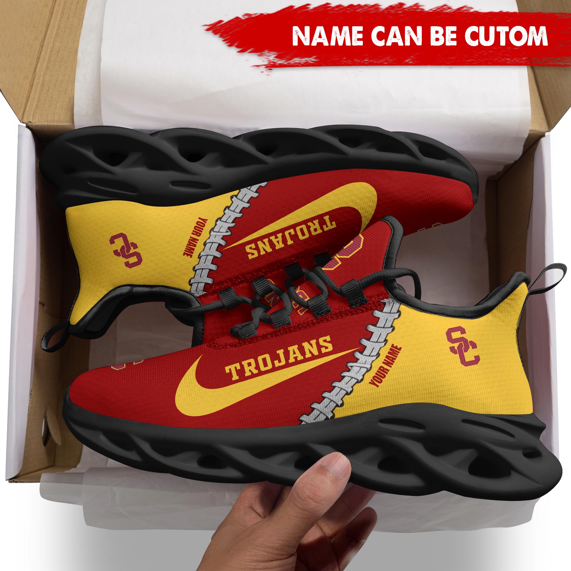 Ideafootwear USC Trojans Max Soul Shoes Sneakers For Men And Women 2