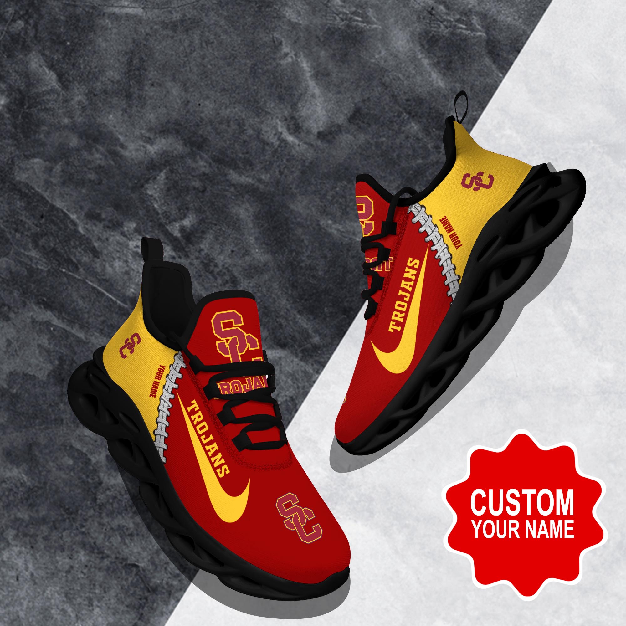 Ideafootwear USC Trojans Max Soul Shoes Sneakers For Men And Women 2