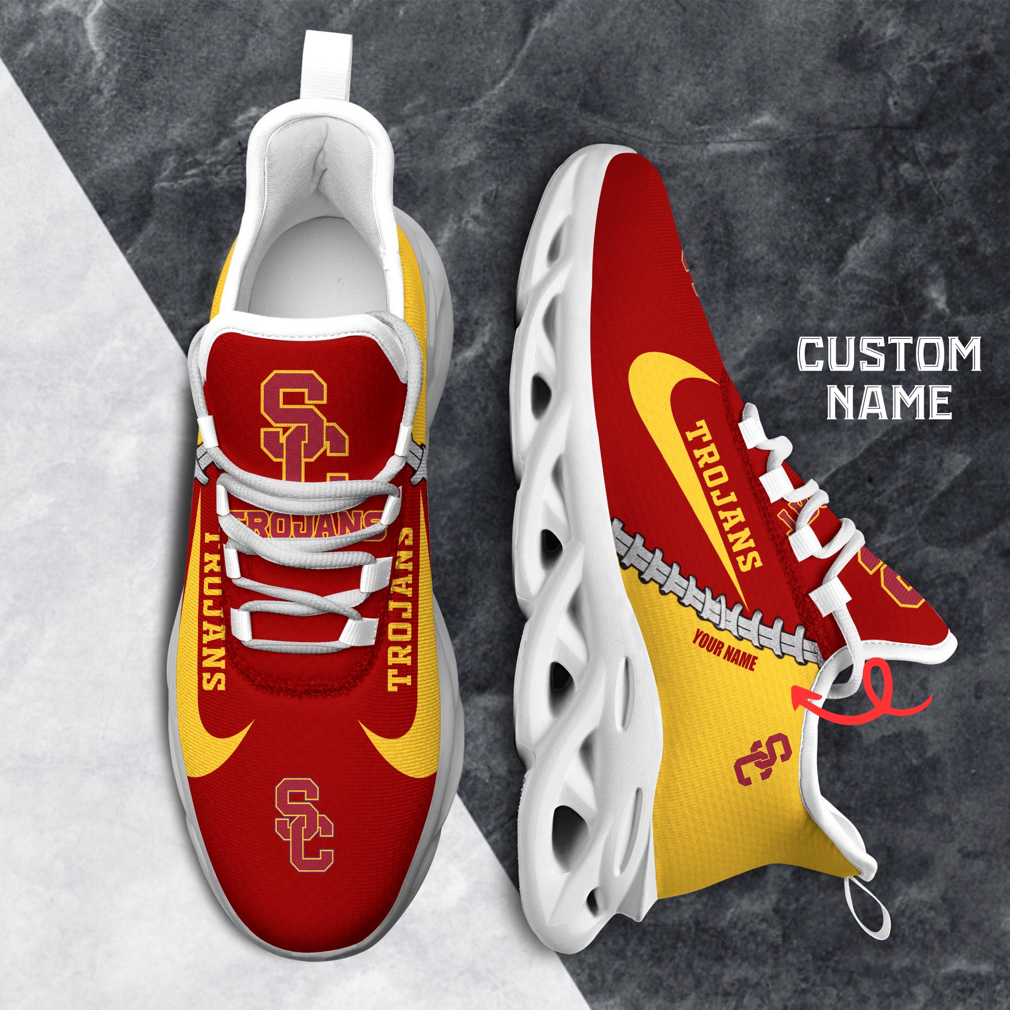 Ideafootwear USC Trojans Max Soul Shoes Sneakers For Men And Women 2
