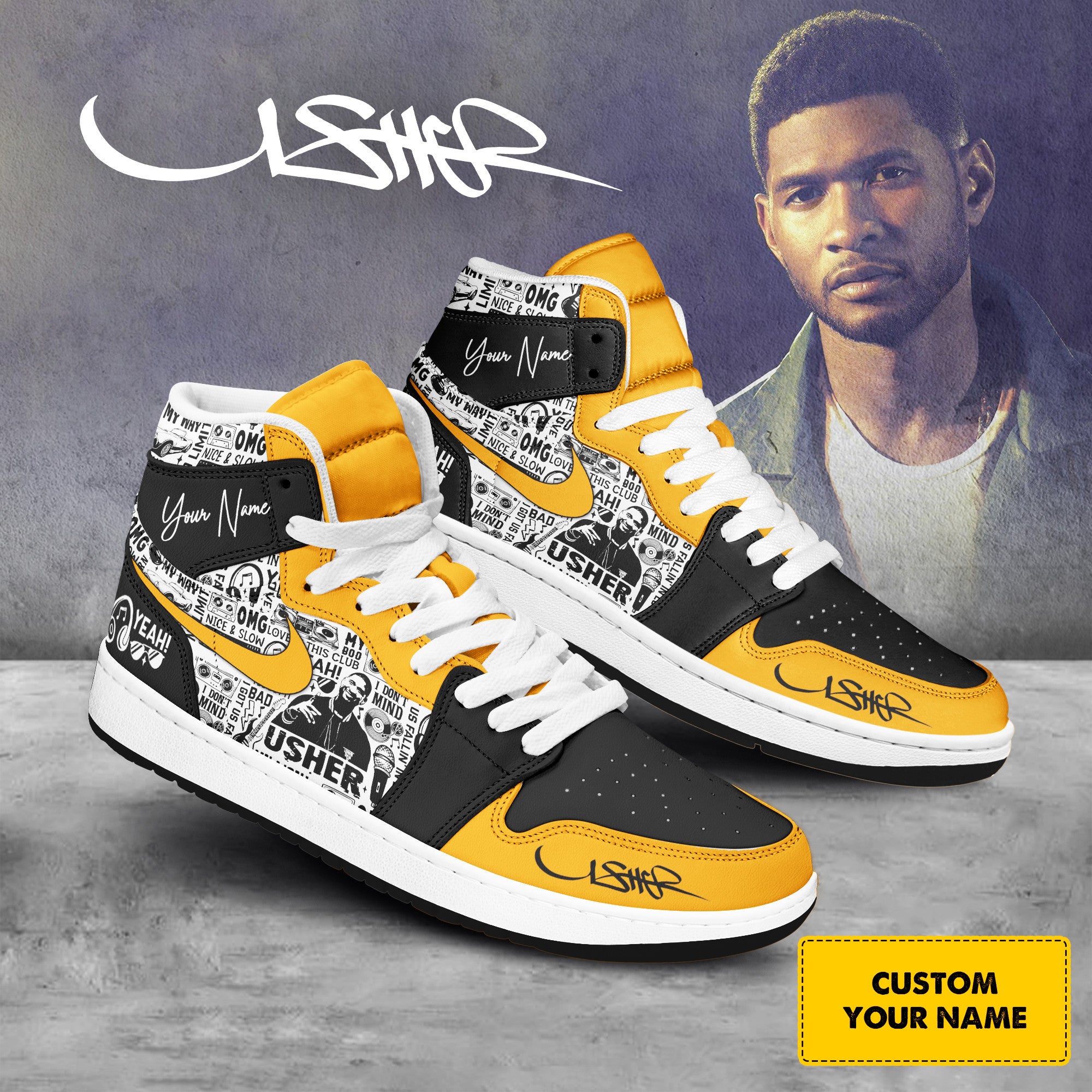 Ideafootwear Usher AJ1 High Sneakers Shoes For Men And Women 3