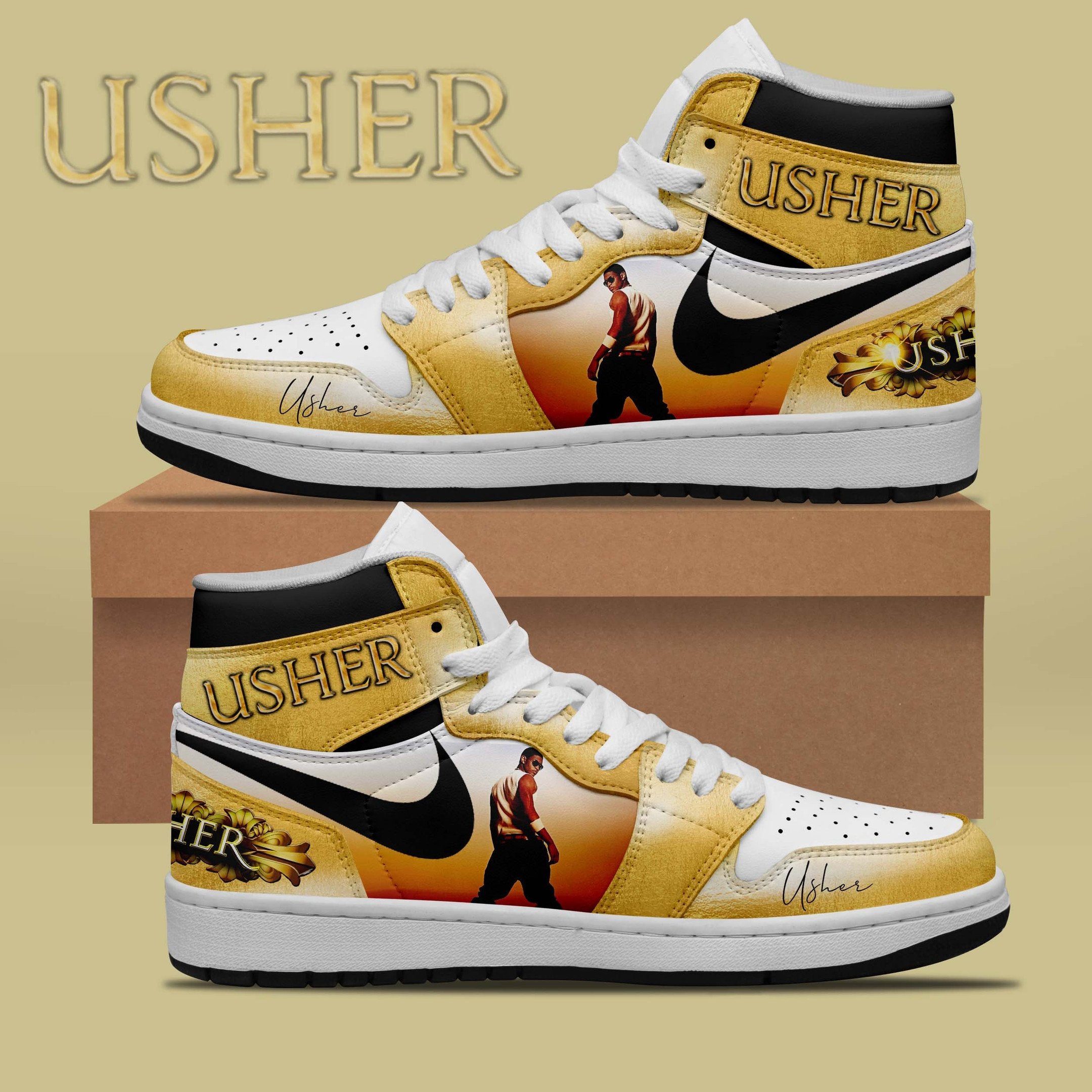 Ideafootwear Usher AJ1 High Sneakers Shoes For Men And Women 5