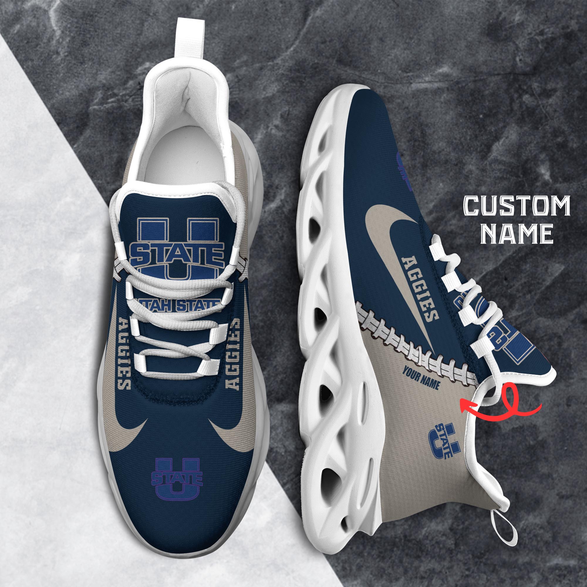 Ideafootwear Utah State Aggies Max Soul Shoes Sneakers For Men And Women 1