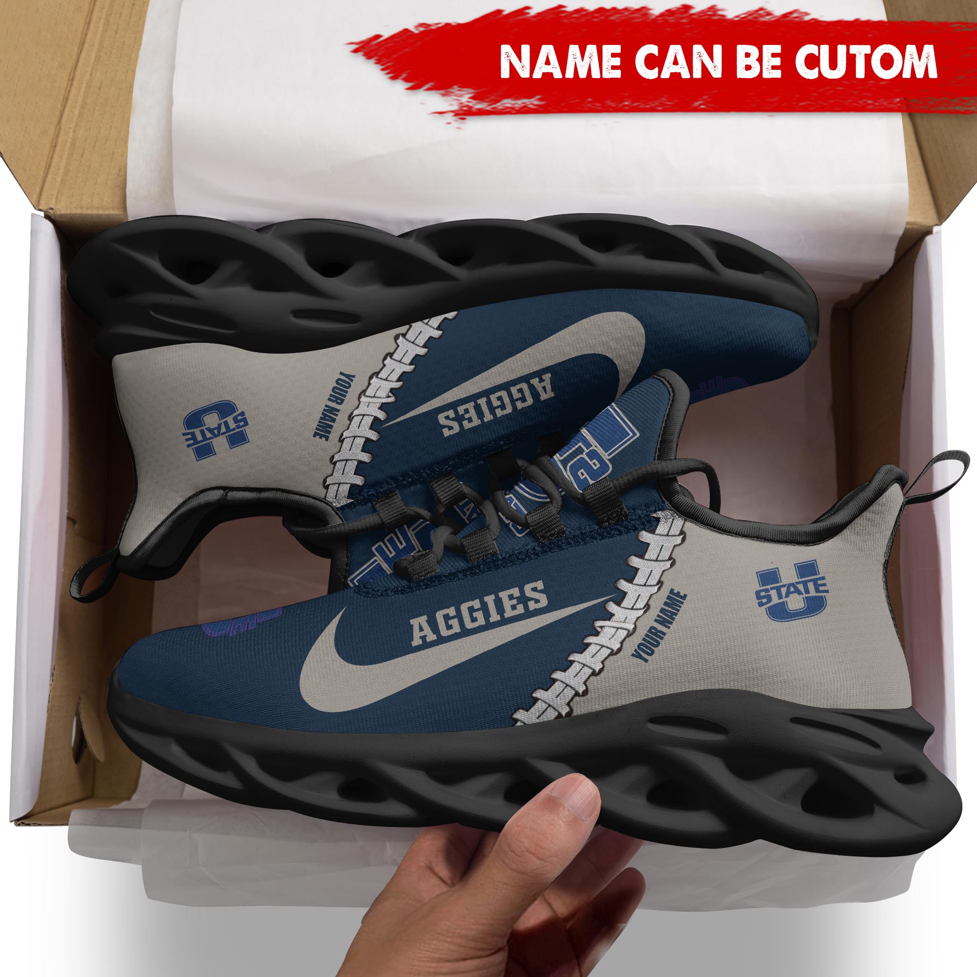 Ideafootwear Utah State Aggies Max Soul Shoes Sneakers For Men And Women 1