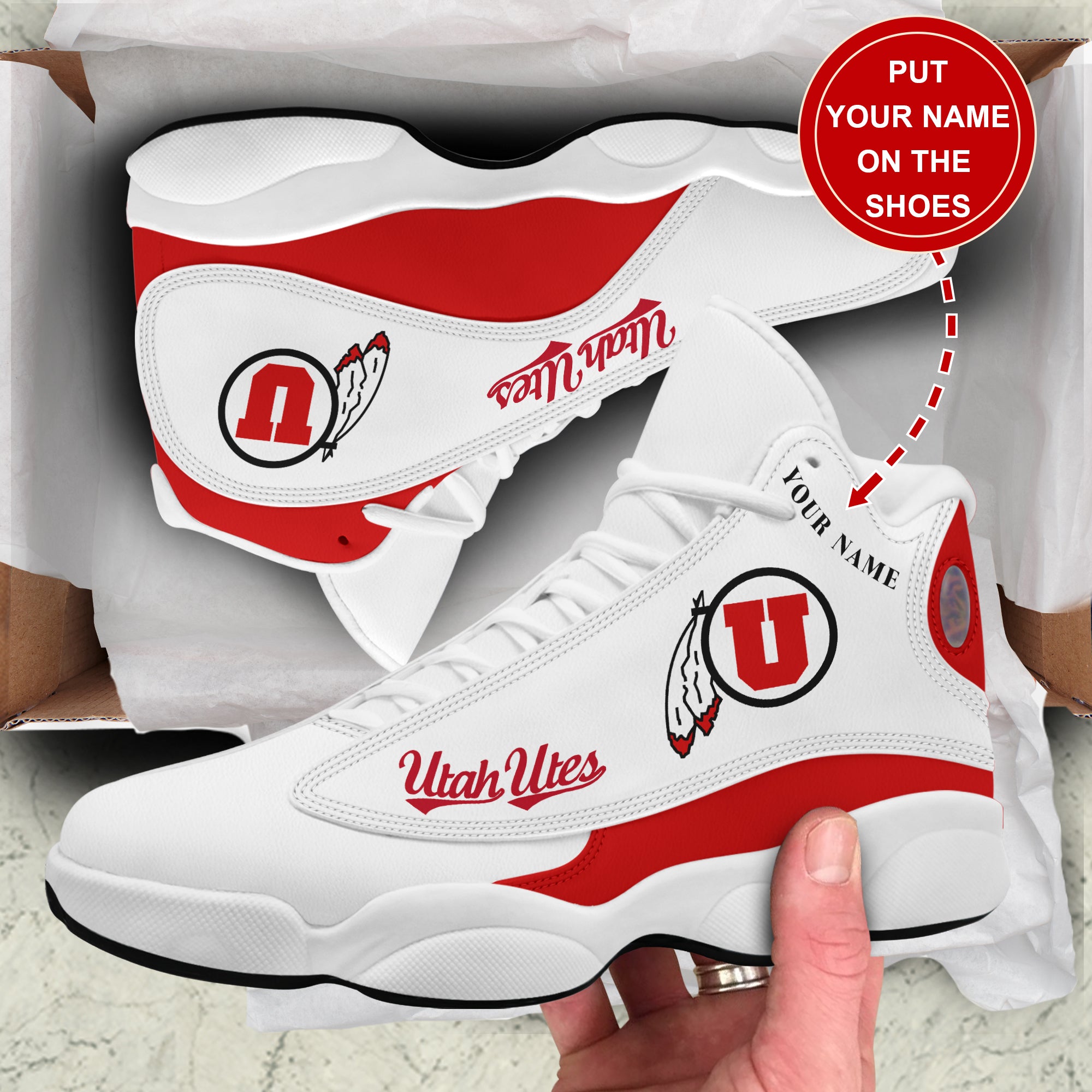 Ideafootwear Utah Utes AJ13 Sneakers Shoes For Men And Women 2