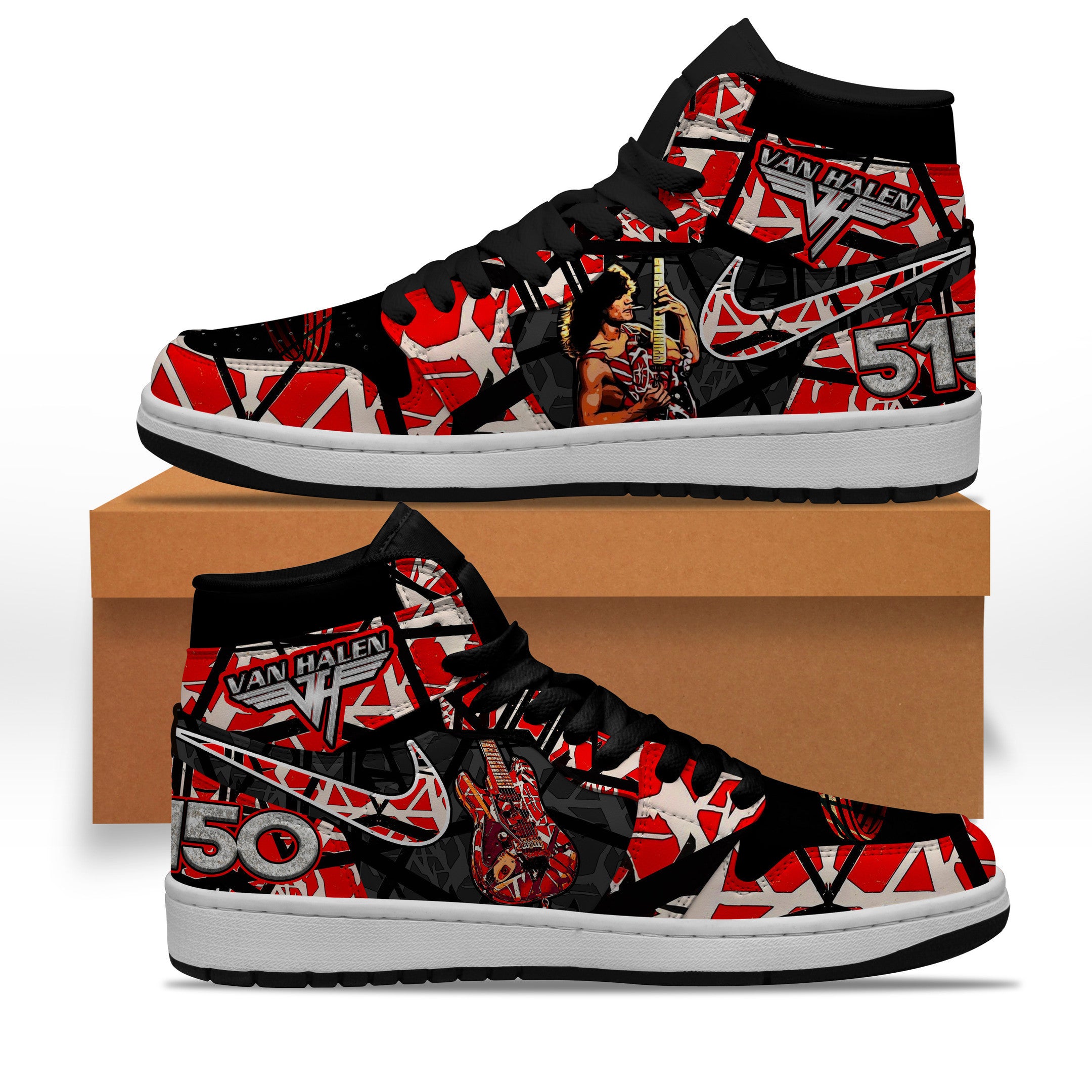 Ideafootwear Van Halen AJ1 High Sneakers Shoes For Men And Women 10