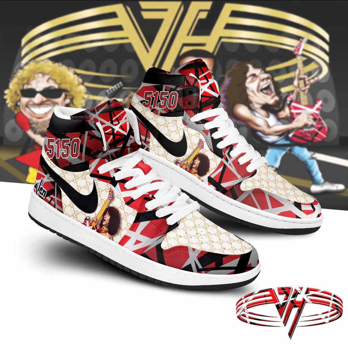 Ideafootwear Van Halen AJ1 High Sneakers Shoes For Men And Women 5