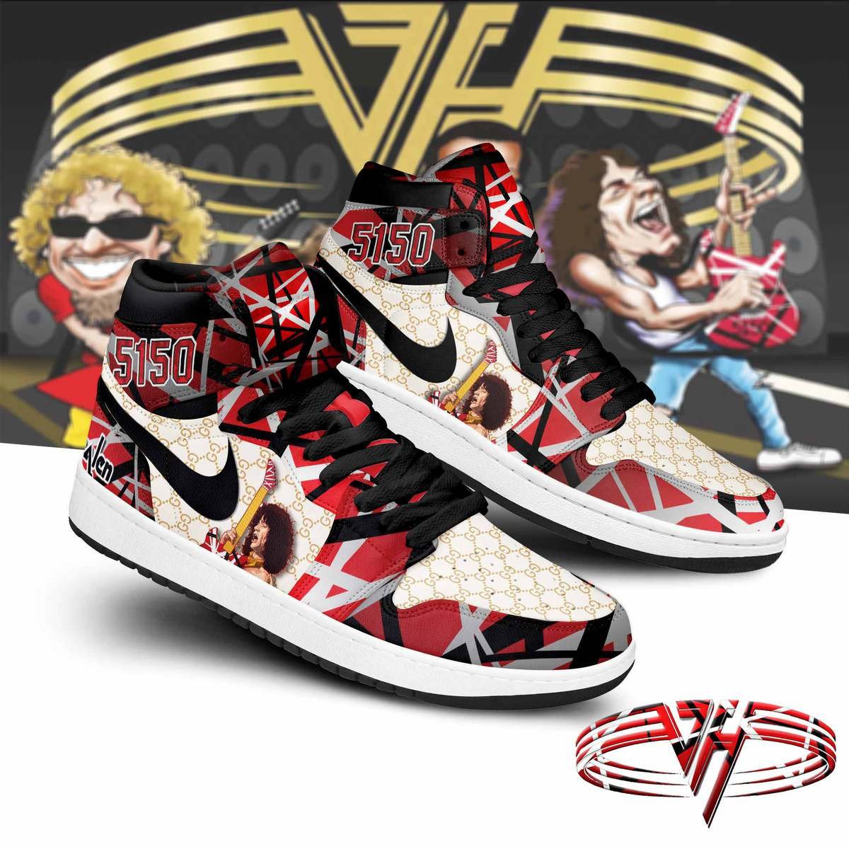 Ideafootwear Van Halen AJ1 High Sneakers Shoes For Men And Women 7