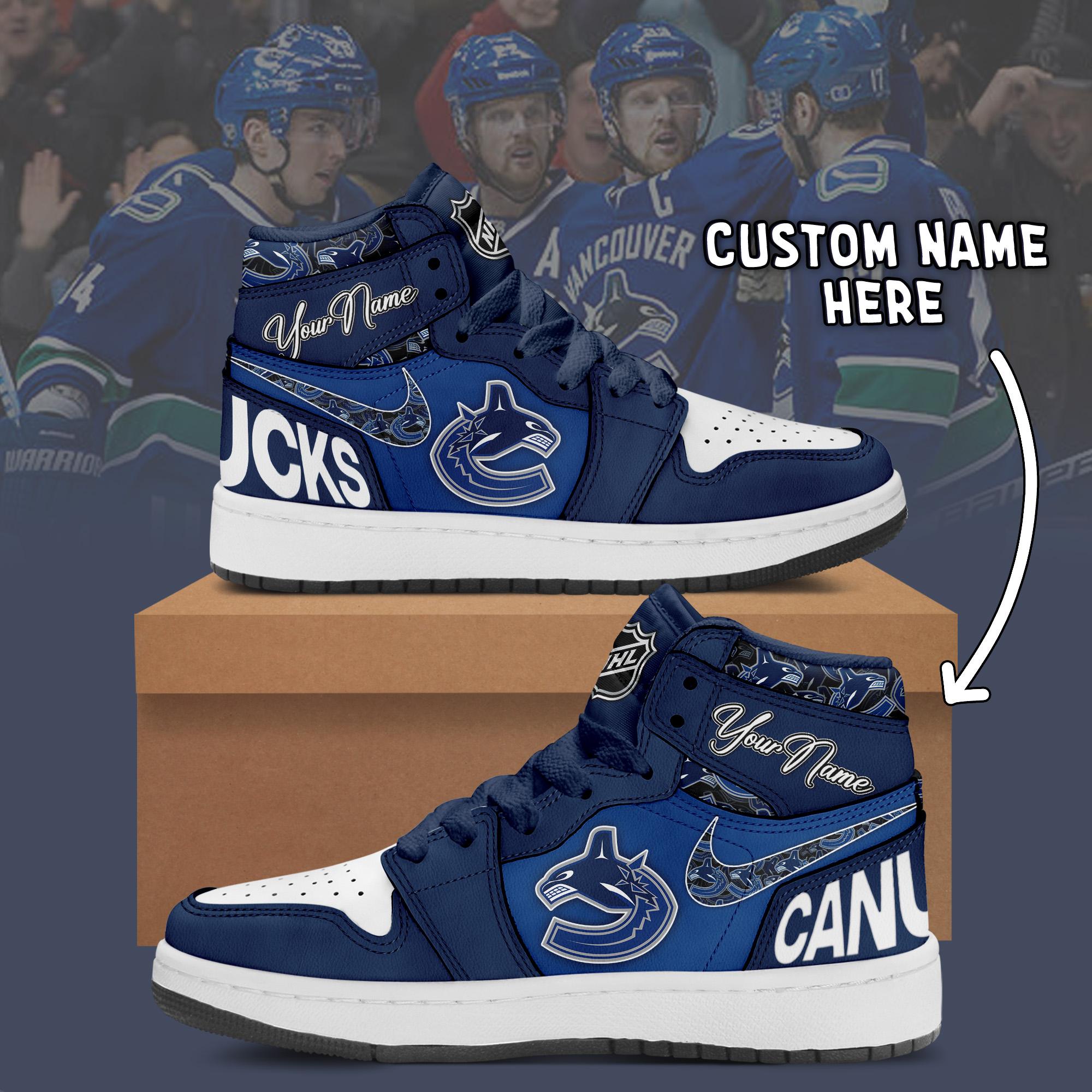 Ideafootwear Vancouver Canucks AJ1 High Sneakers Shoes For Men And Women 2