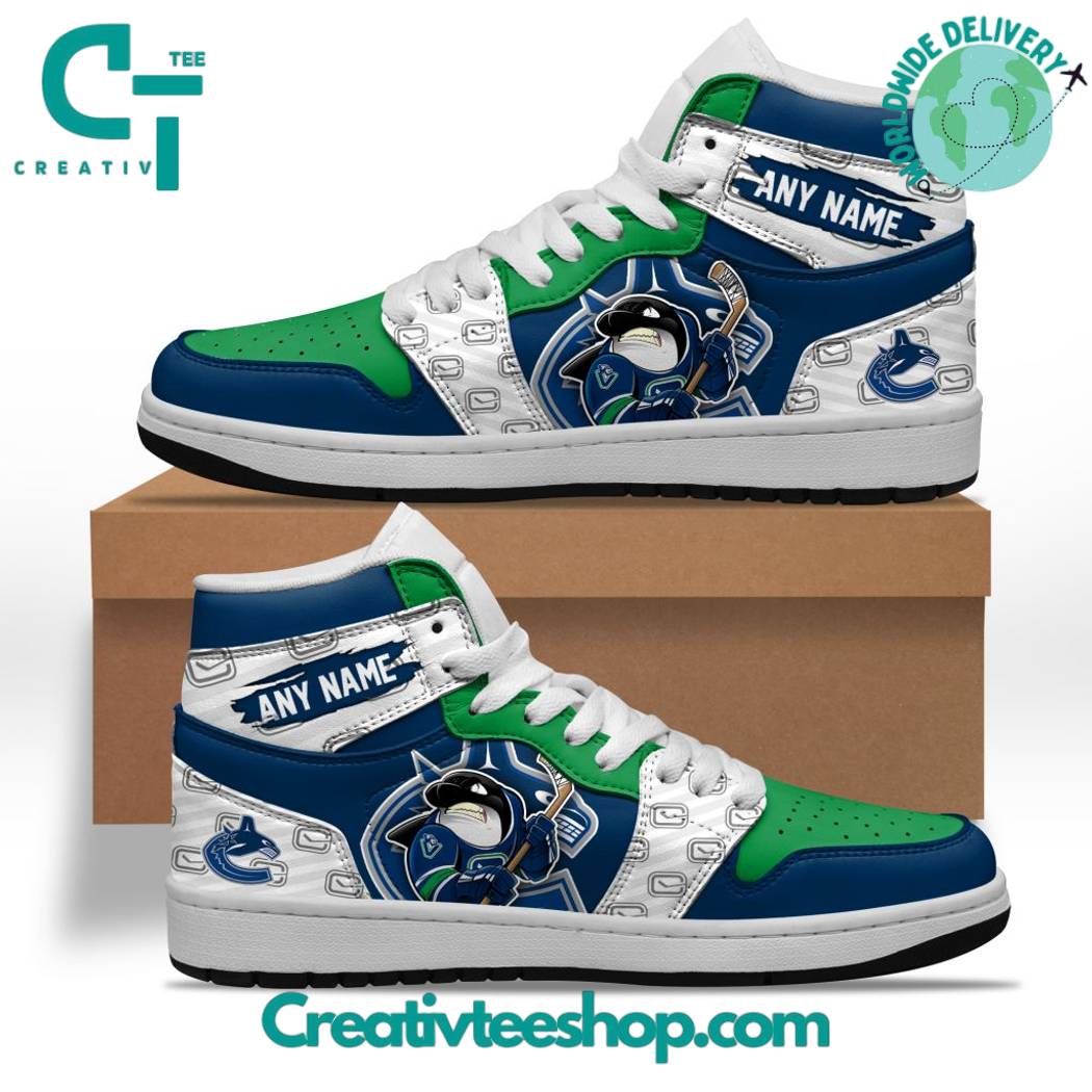 Ideafootwear Vancouver Canucks AJ1 High Sneakers Shoes For Men And Women 1