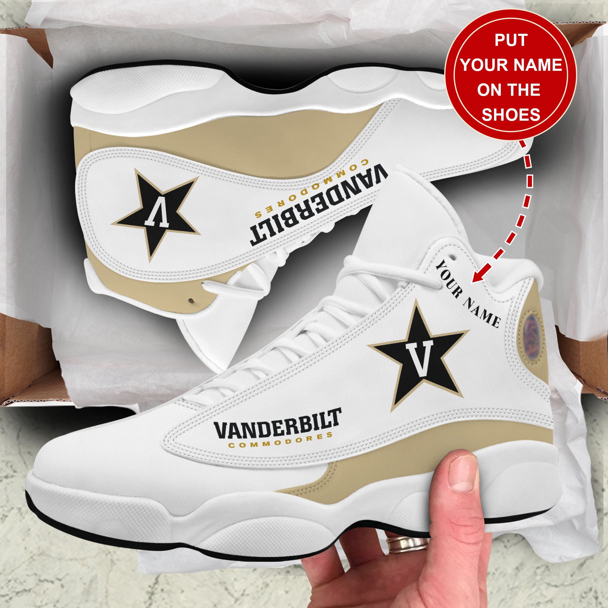 Ideafootwear Vanderbilt Commodores AJ13 Sneakers Shoes For Men And Women 1