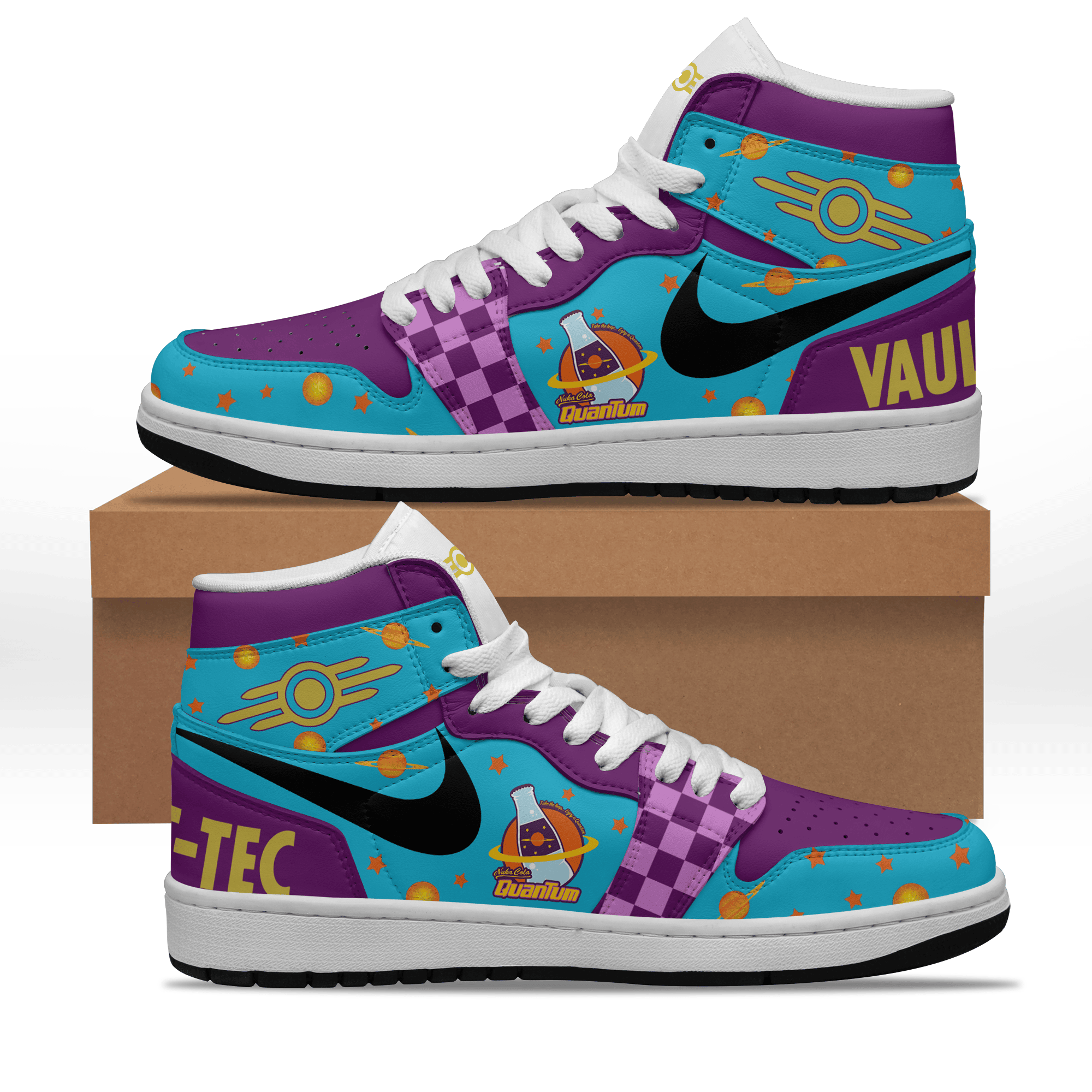 Ideafootwear Vault-Tec AJ1 High Sneakers Shoes For Men And Women 1