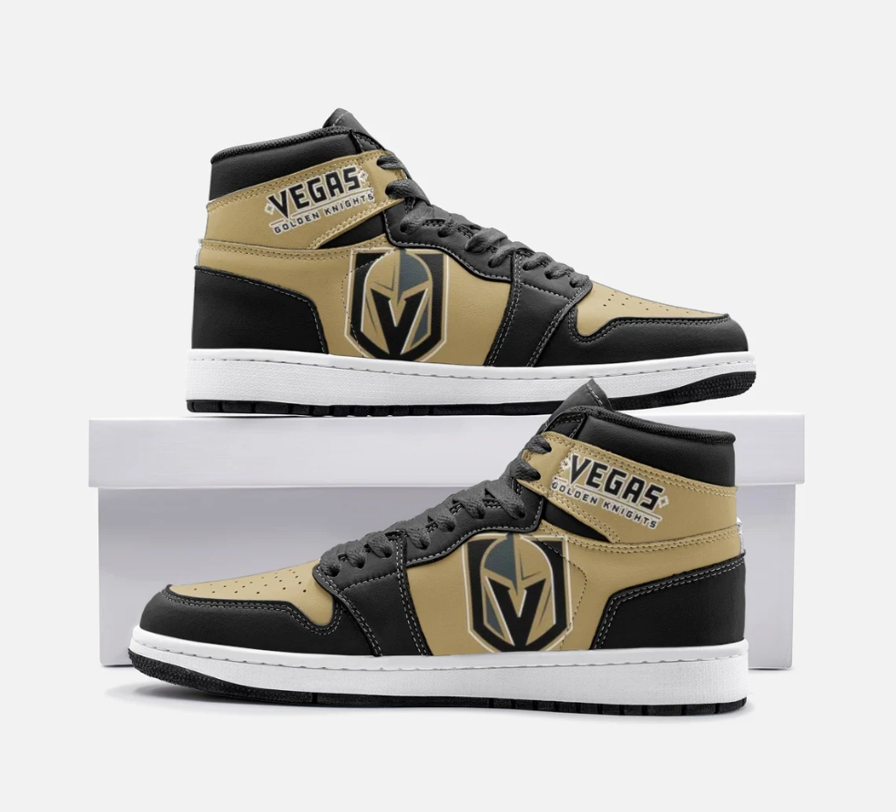 Ideafootwear Vegas Golden Knights AJ1 High Sneakers Shoes For Men And Women 11
