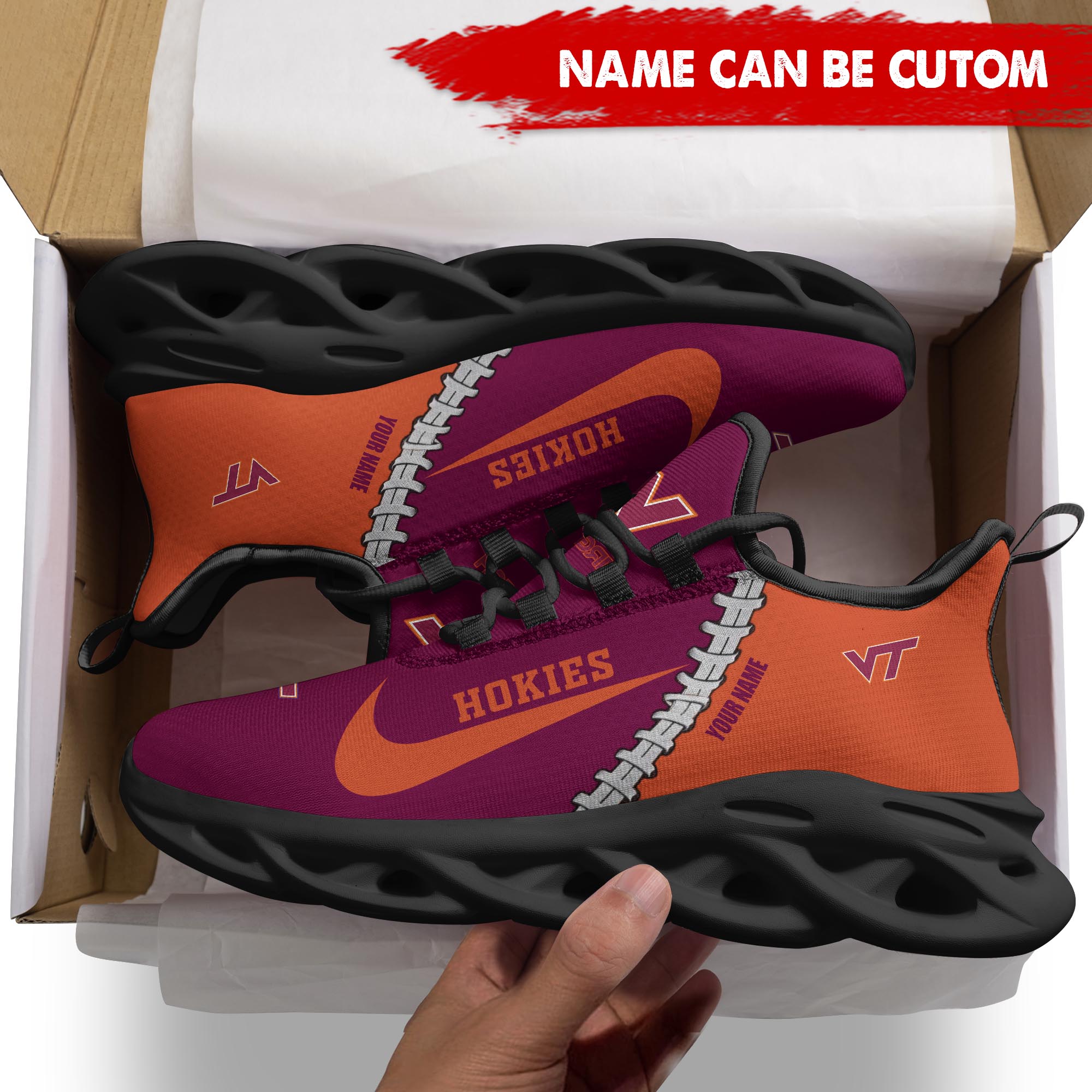 Ideafootwear Virginia Tech Hokies Max Soul Shoes Sneakers For Men And Women 1