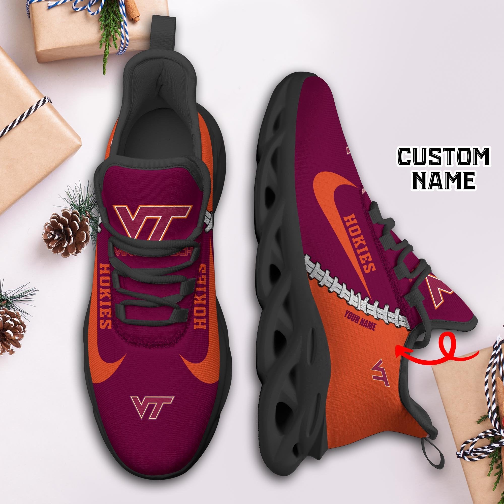 Ideafootwear Virginia Tech Hokies Max Soul Shoes Sneakers For Men And Women 1