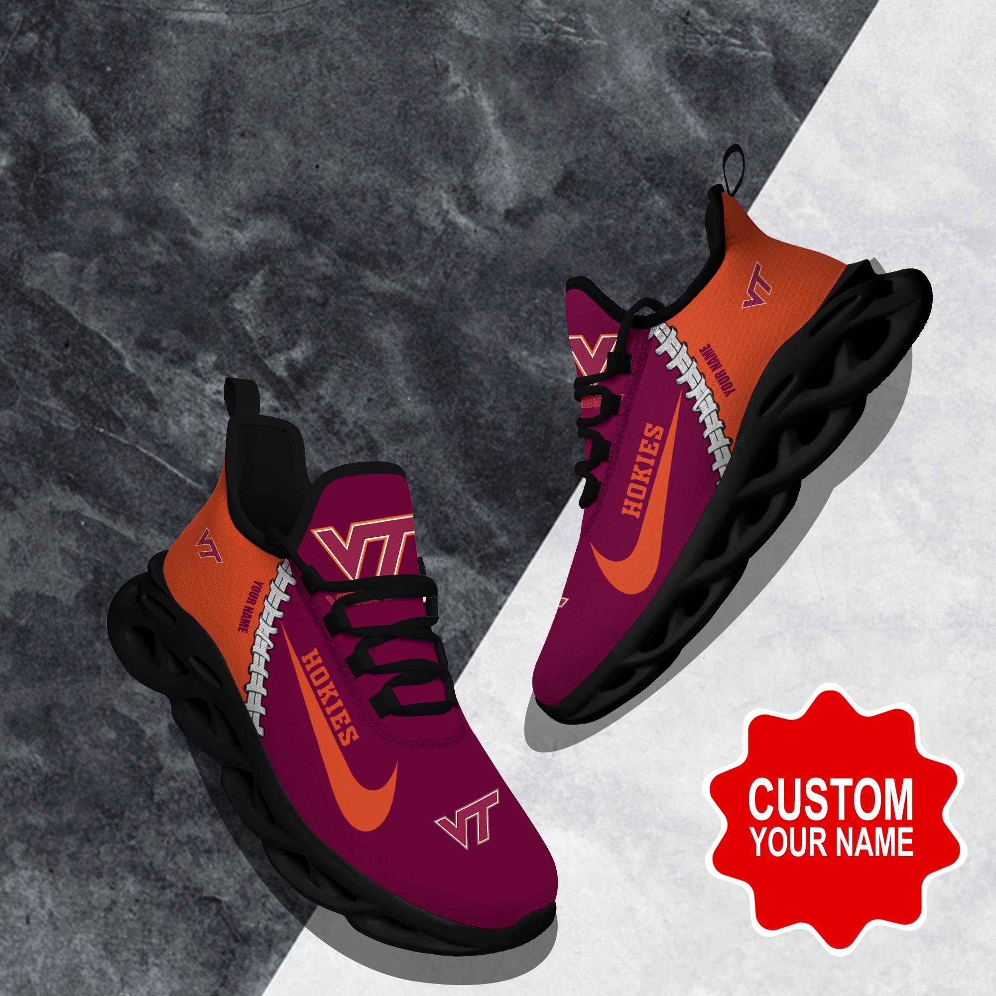 Ideafootwear Virginia Tech Hokies Max Soul Shoes Sneakers For Men And Women 1