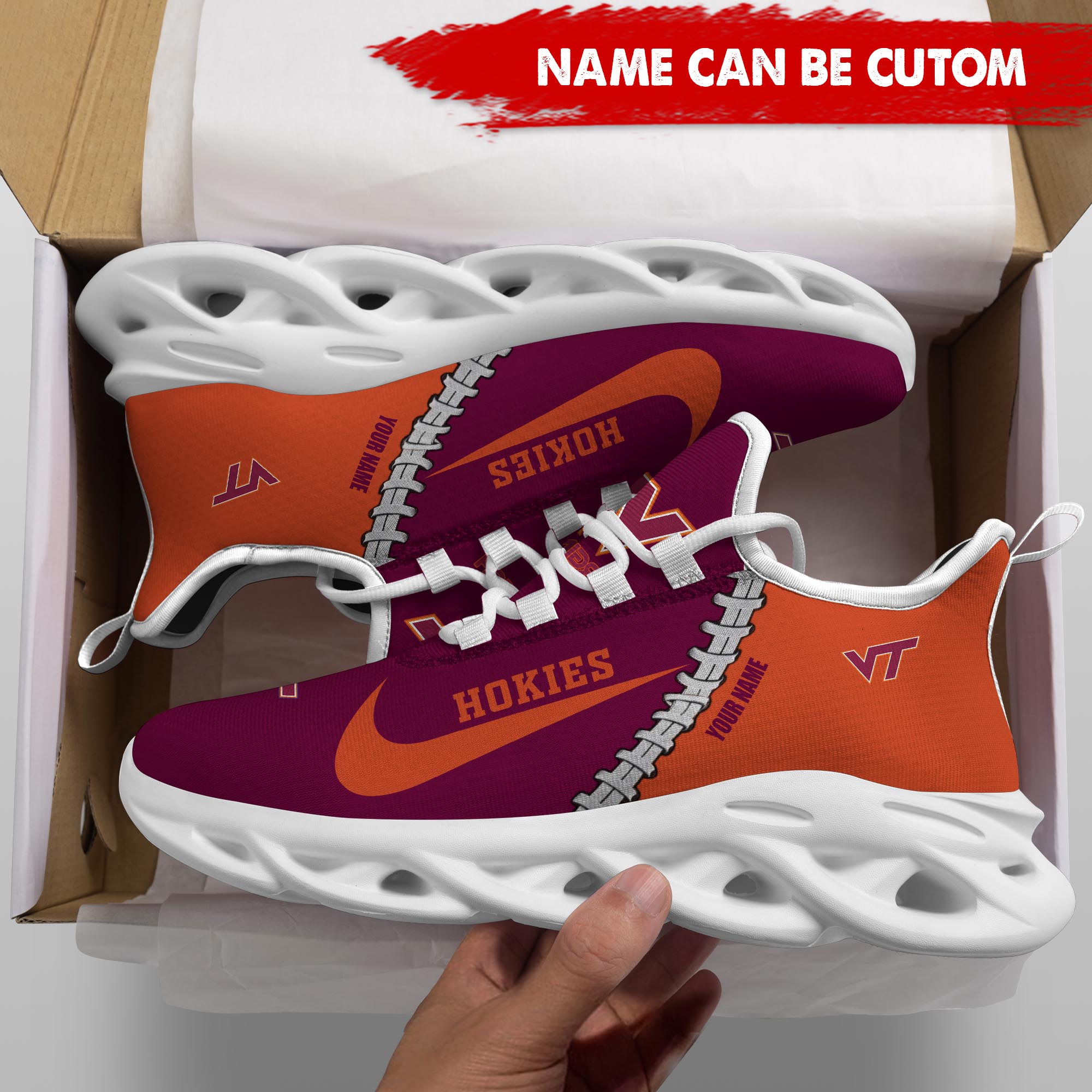 Ideafootwear Virginia Tech Hokies Max Soul Shoes Sneakers For Men And Women 1