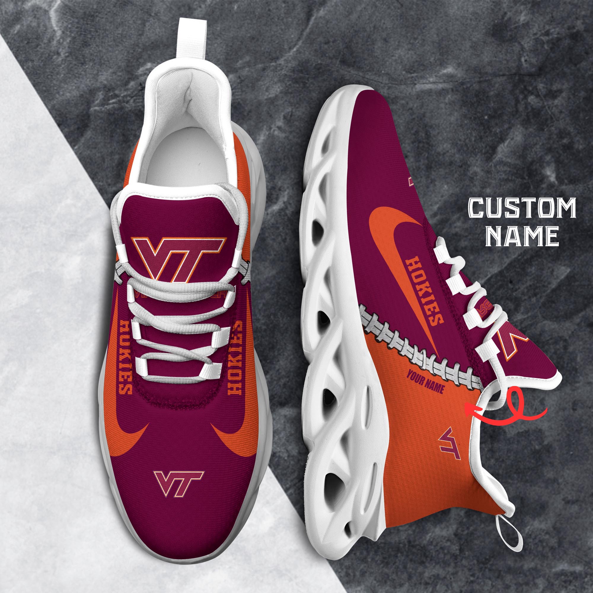 Ideafootwear Virginia Tech Hokies Max Soul Shoes Sneakers For Men And Women 1