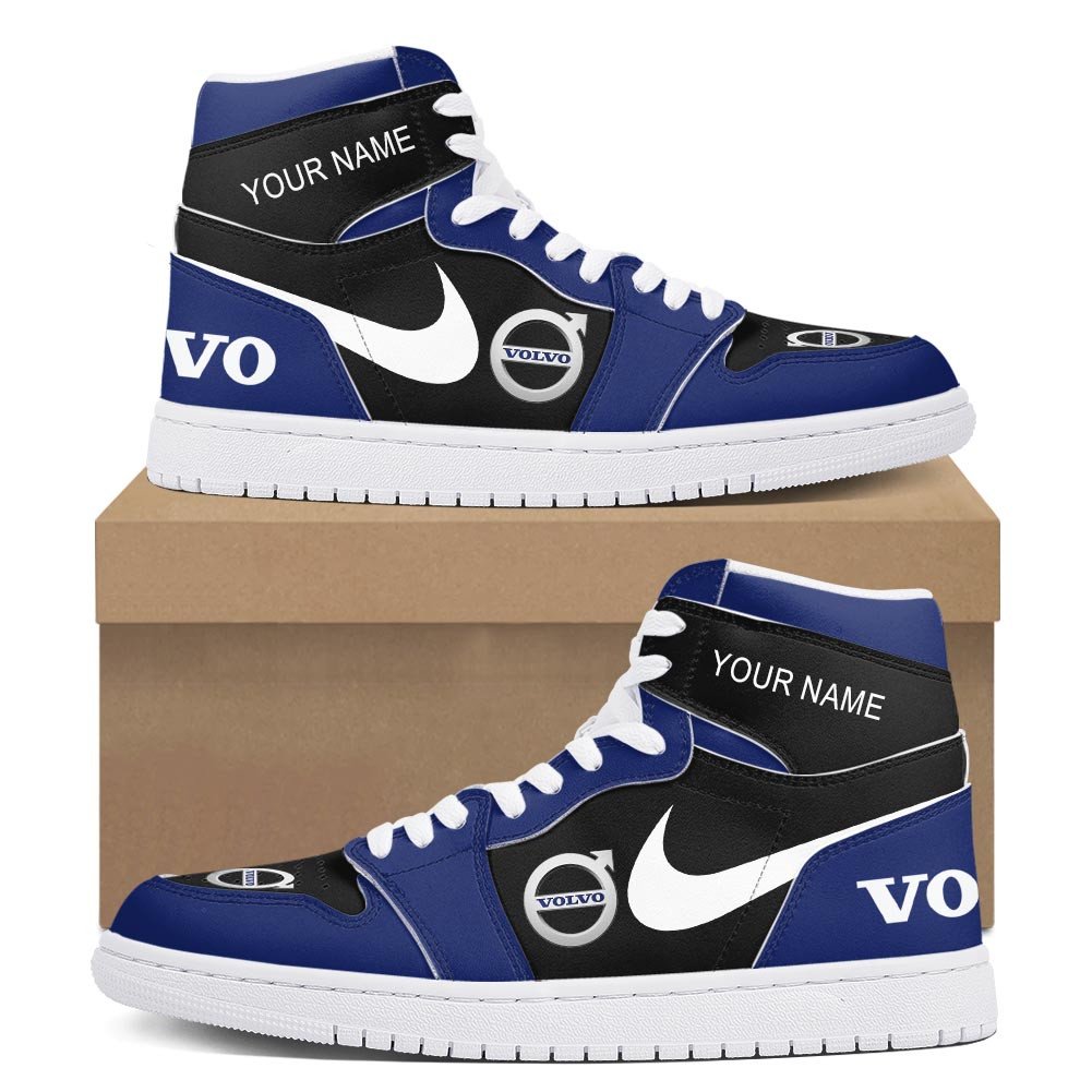 Ideafootwear Volvo Trucks AJ1 High Sneakers Shoes For Men And Women 1