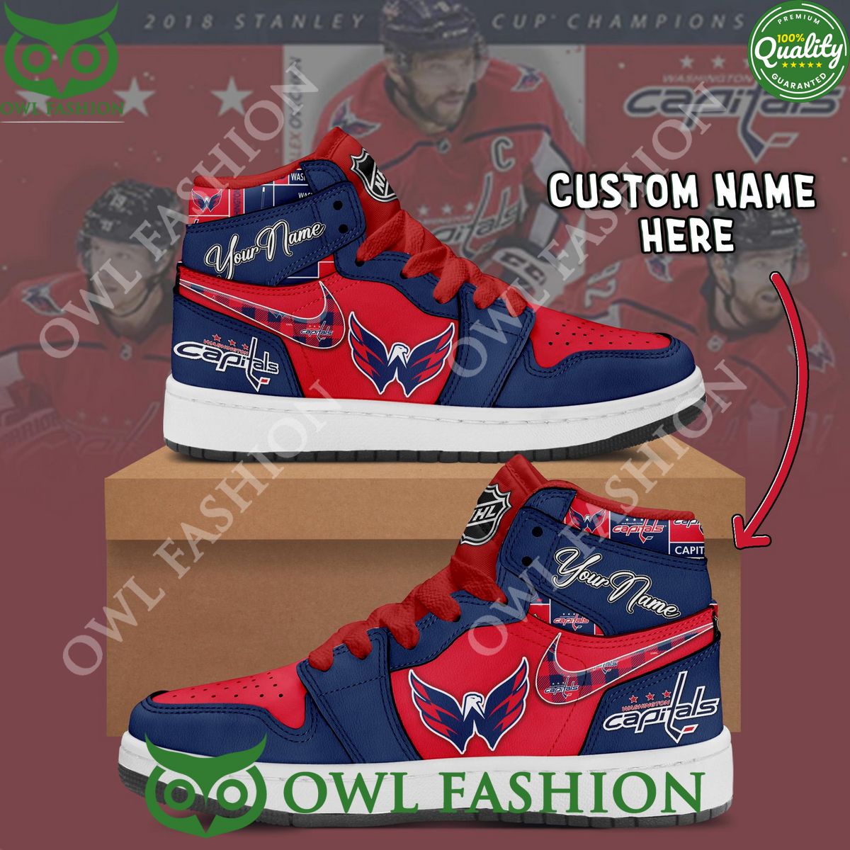 Ideafootwear Washington Capitals AJ1 High Sneakers Shoes For Men And Women 5