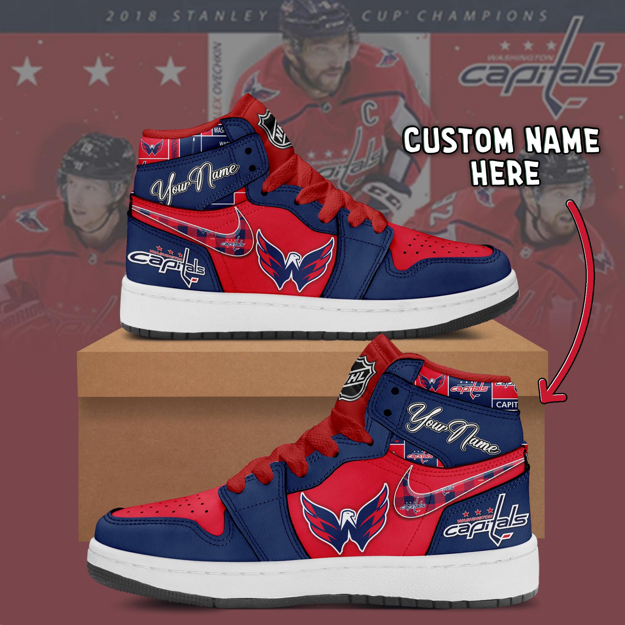 Ideafootwear Washington Capitals AJ1 High Sneakers Shoes For Men And Women 2