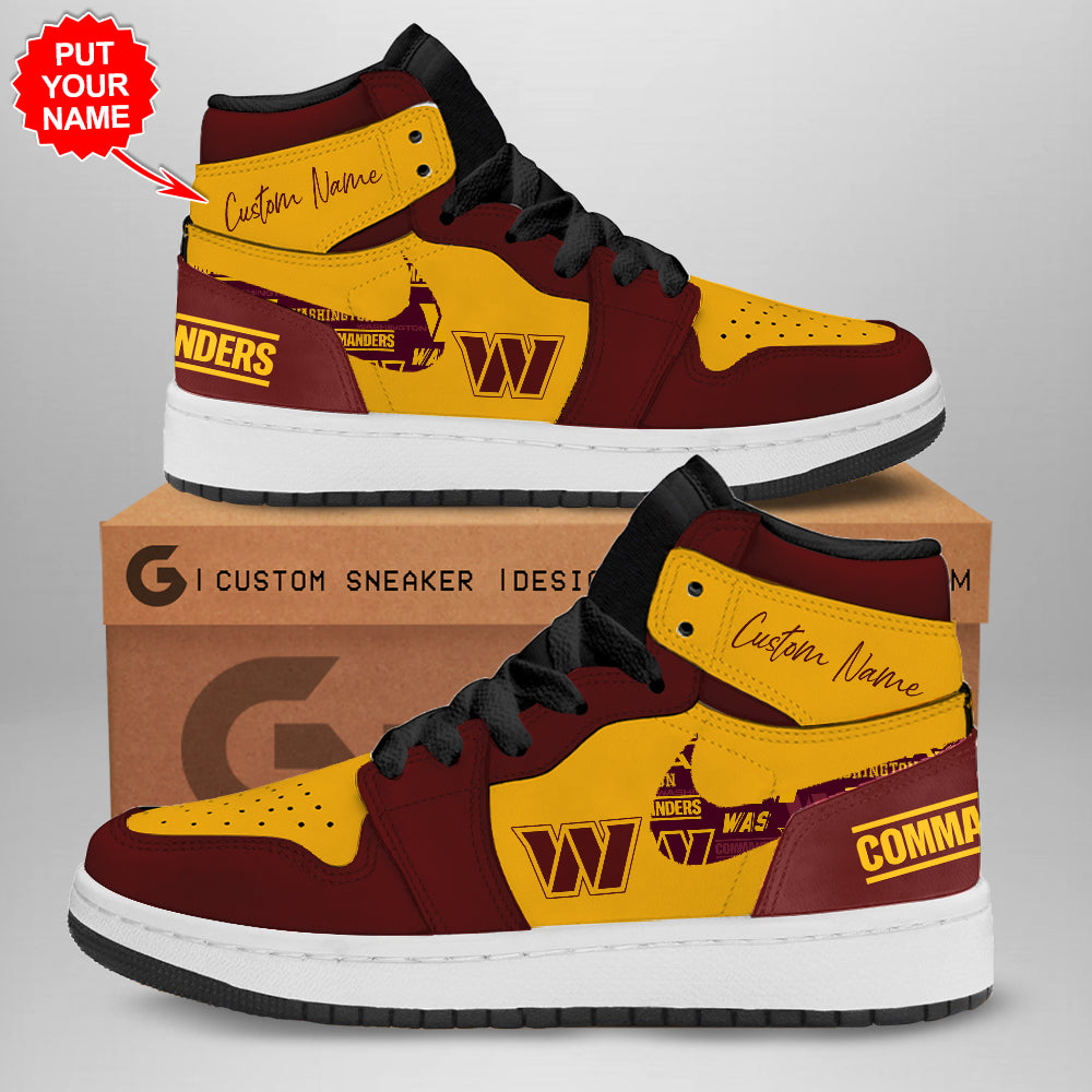 Ideafootwear Washington Commanders AJ1 High Sneakers Shoes For Men And Women 5