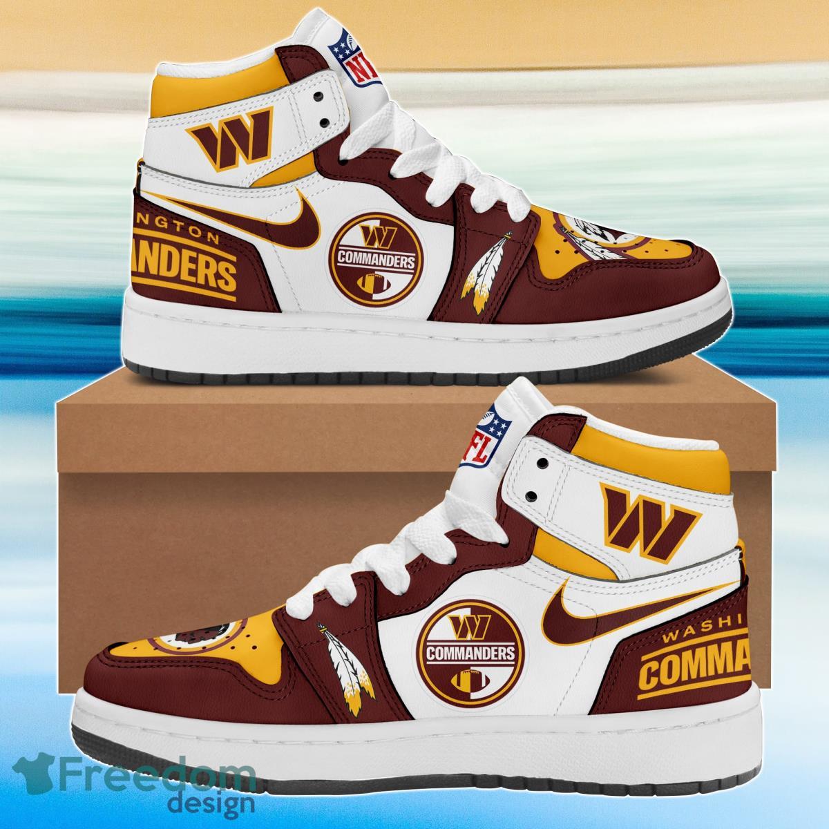 Ideafootwear Washington Commanders AJ1 High Sneakers Shoes For Men And Women 9