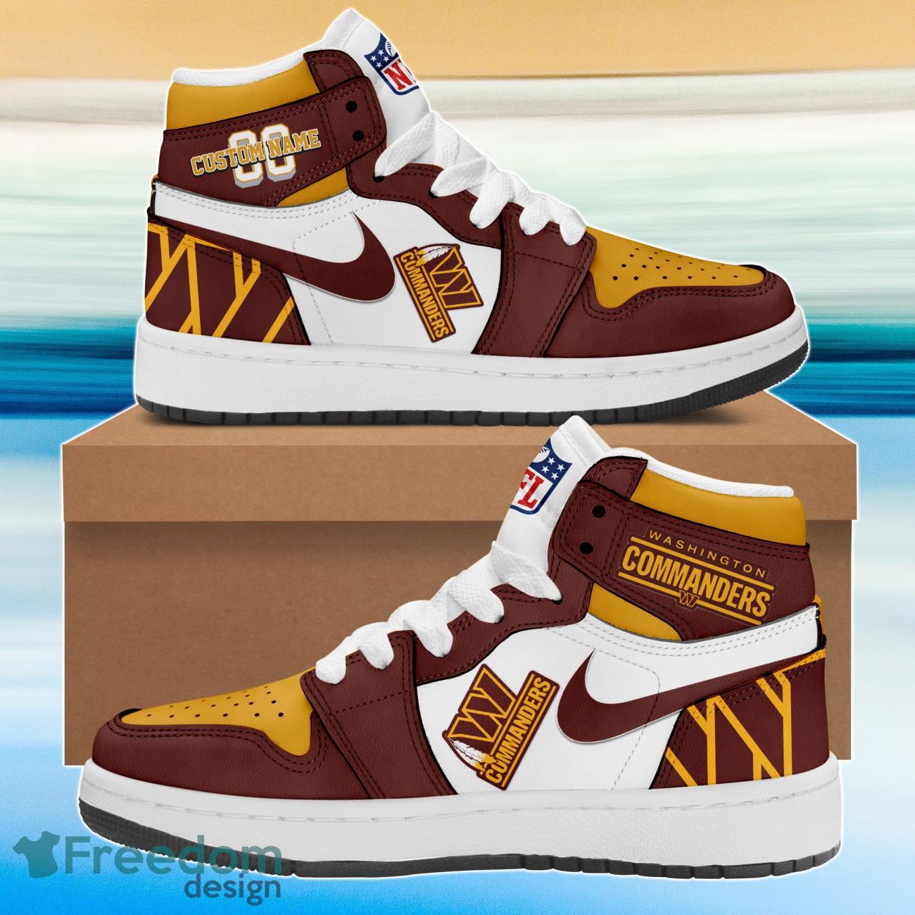 Ideafootwear Washington Commanders AJ1 High Sneakers Shoes For Men And Women 2