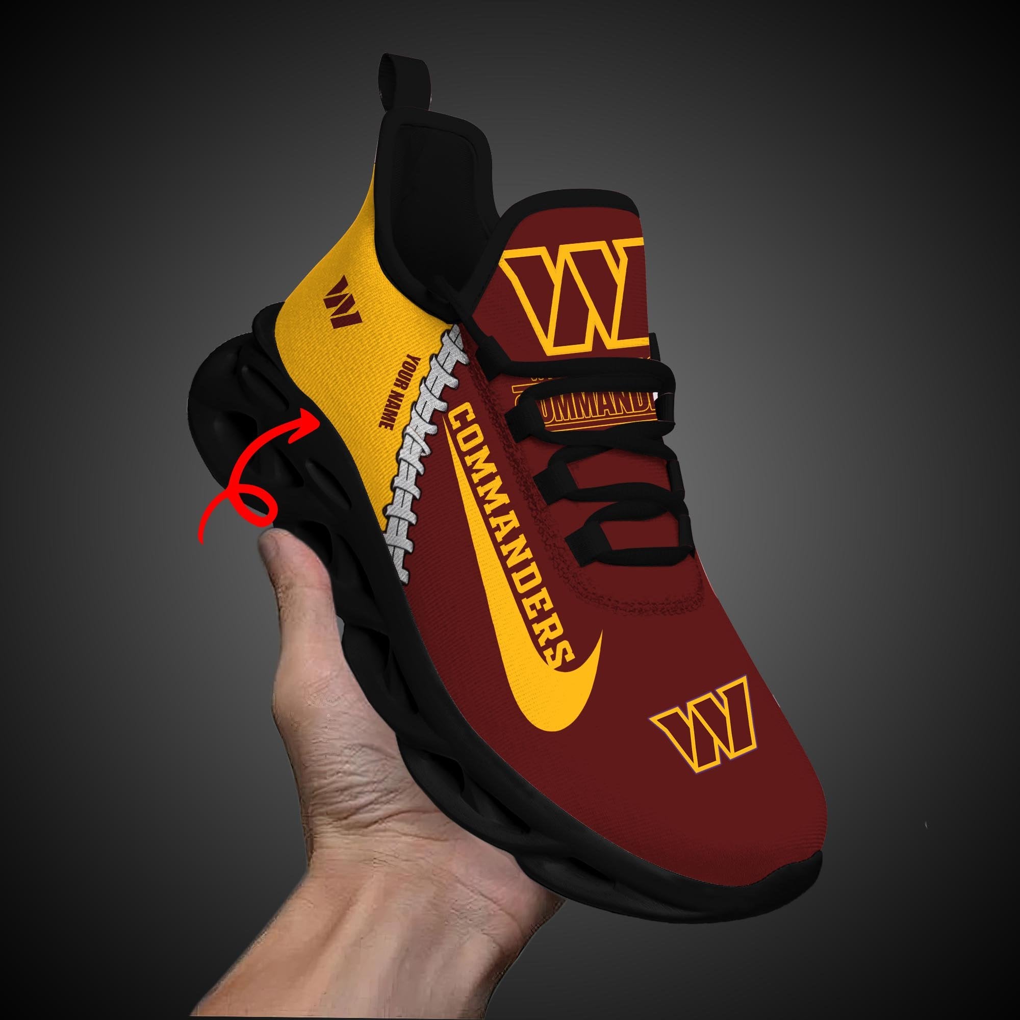 Ideafootwear Washington Commanders Max Soul Shoes Sneakers For Men And Women 2