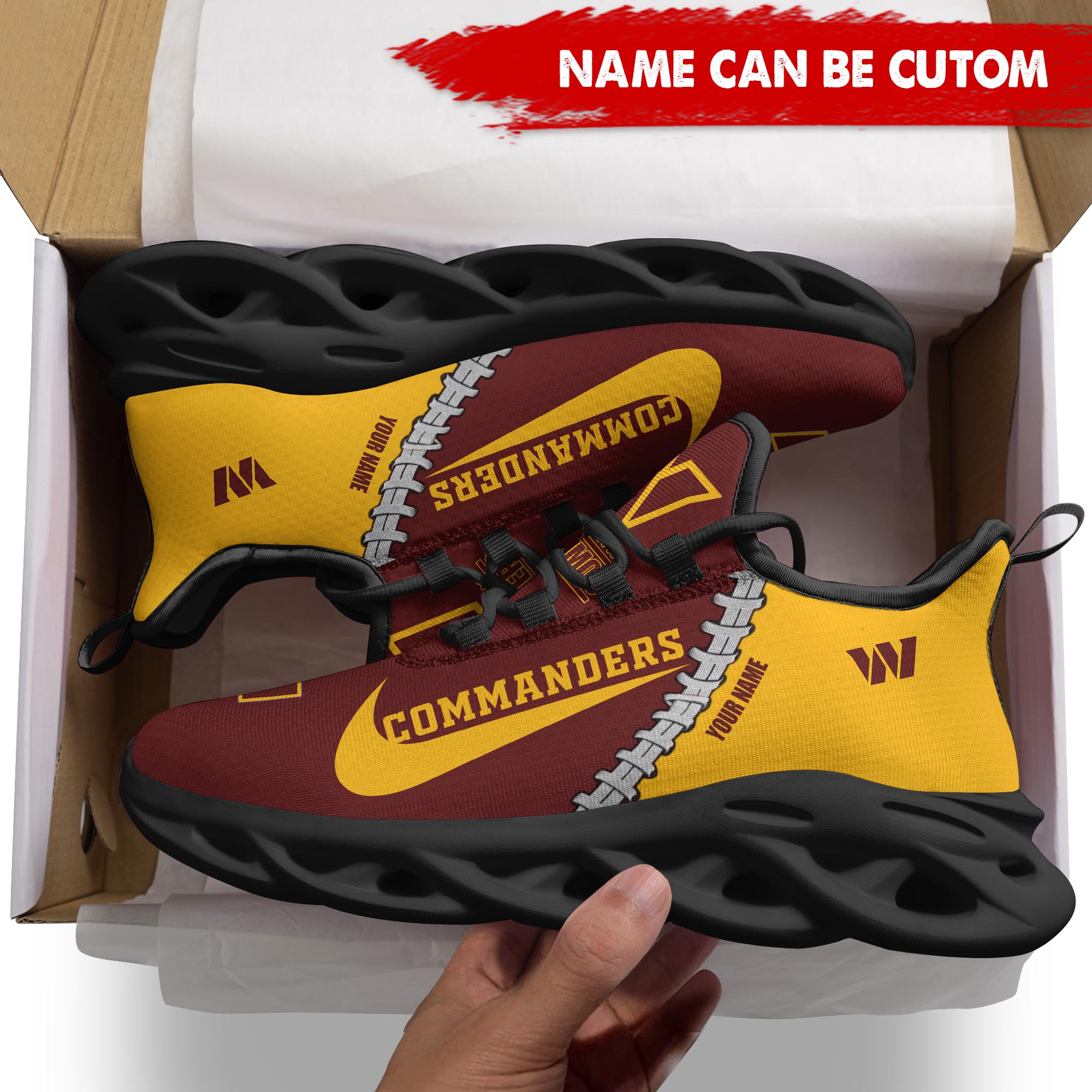 Ideafootwear Washington Commanders Max Soul Shoes Sneakers For Men And Women 2