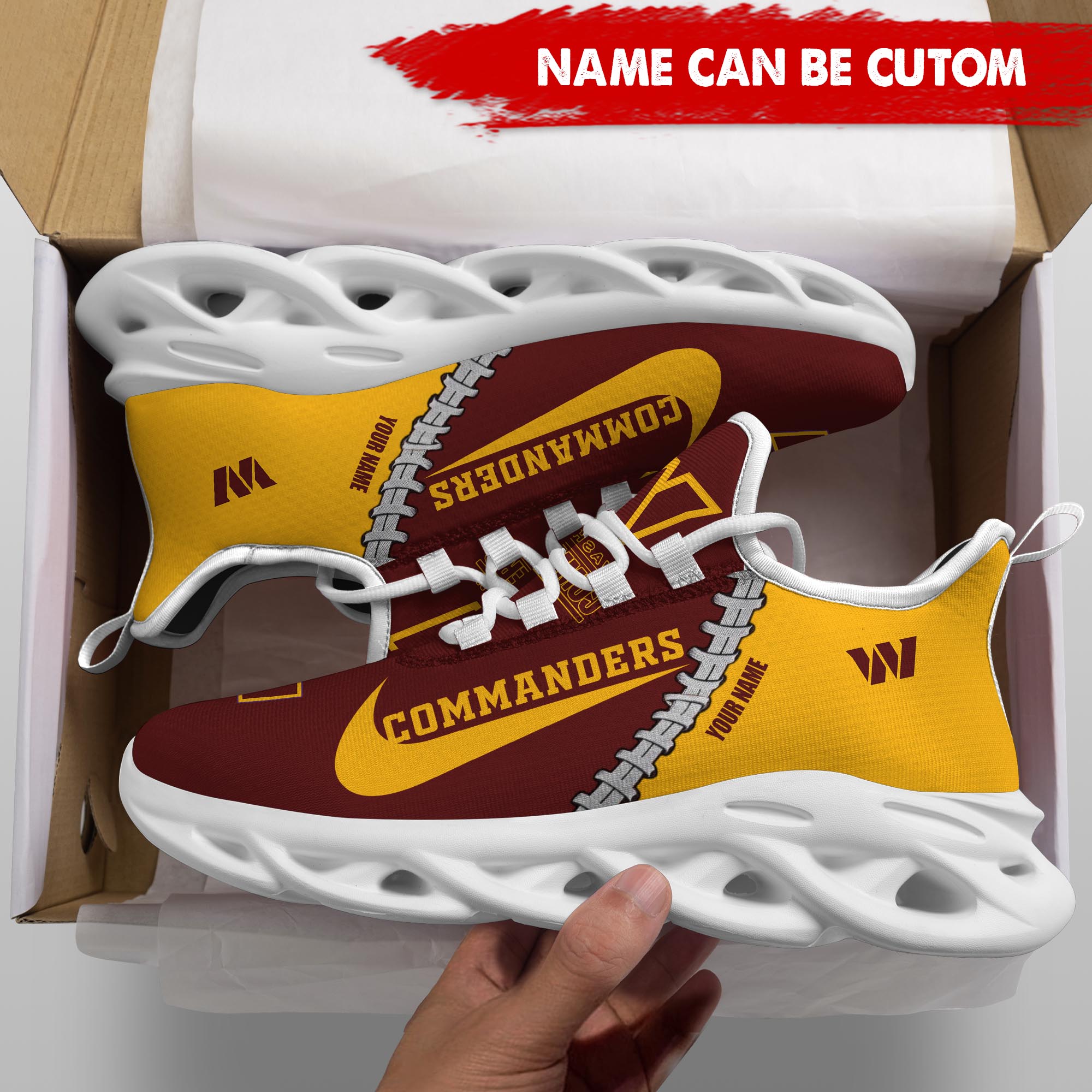 Ideafootwear Washington Commanders Max Soul Shoes Sneakers For Men And Women 2