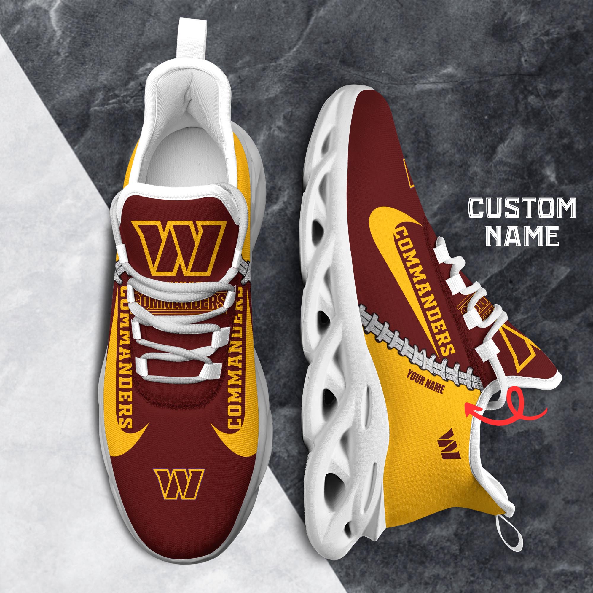Ideafootwear Washington Commanders Max Soul Shoes Sneakers For Men And Women 2
