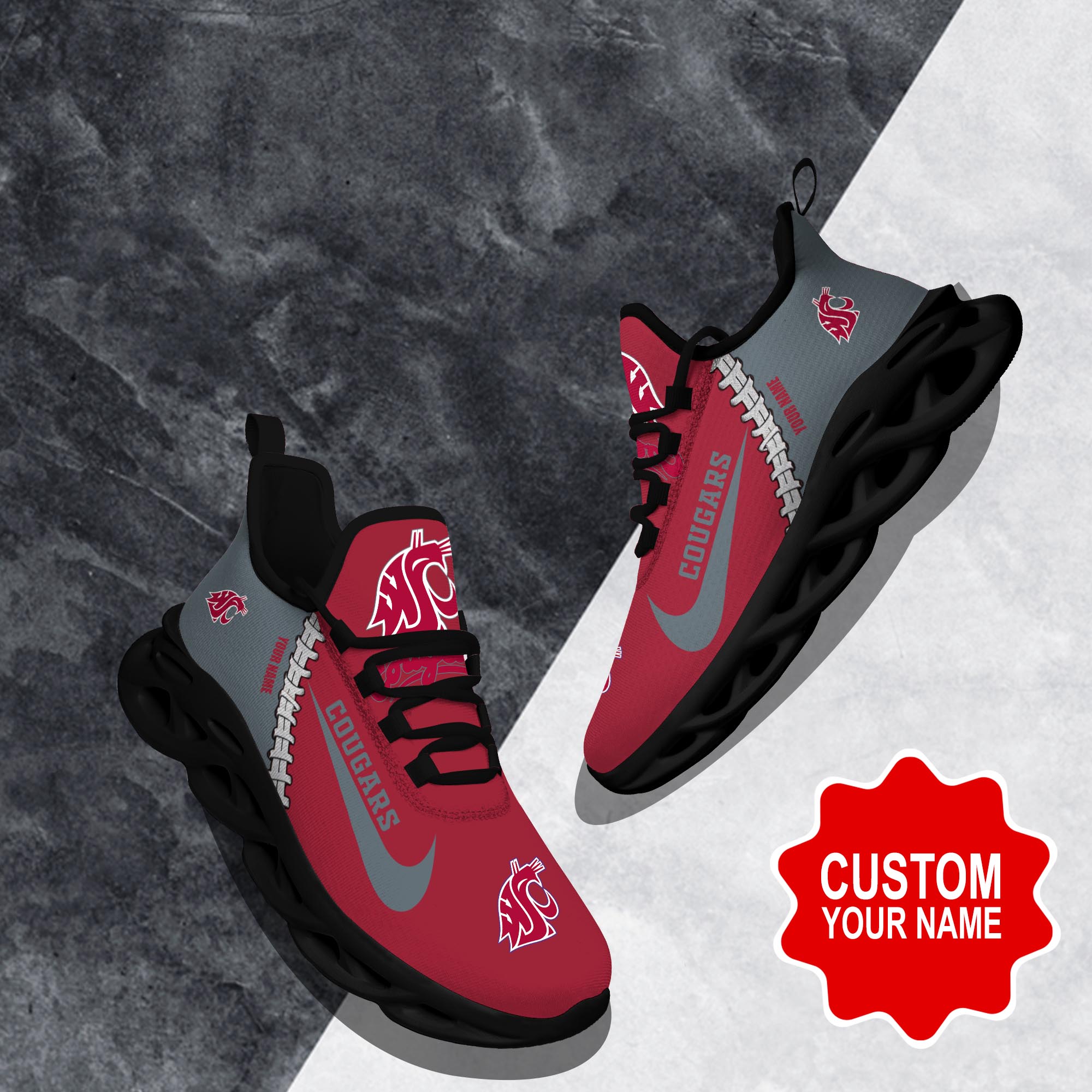 Ideafootwear Washington State Cougars Max Soul Shoes Sneakers For Men And Women 1