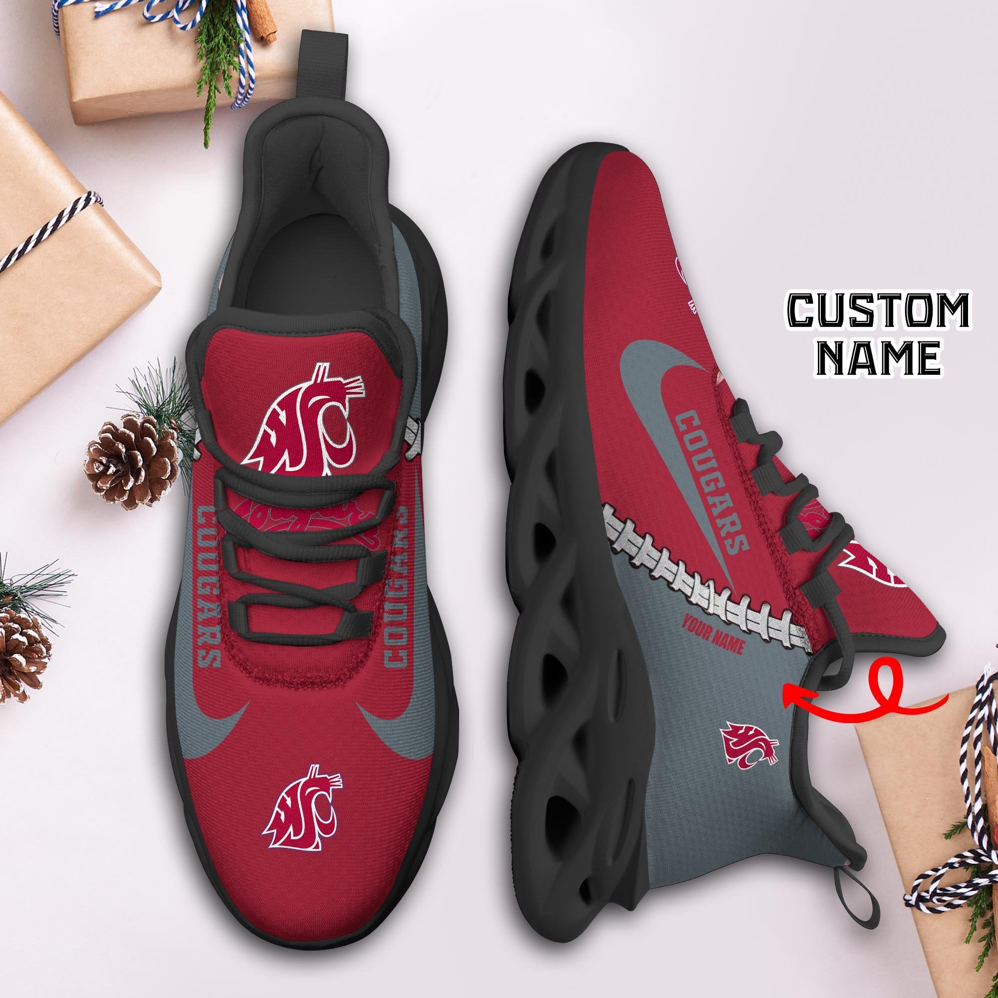 Ideafootwear Washington State Cougars Max Soul Shoes Sneakers For Men And Women 1